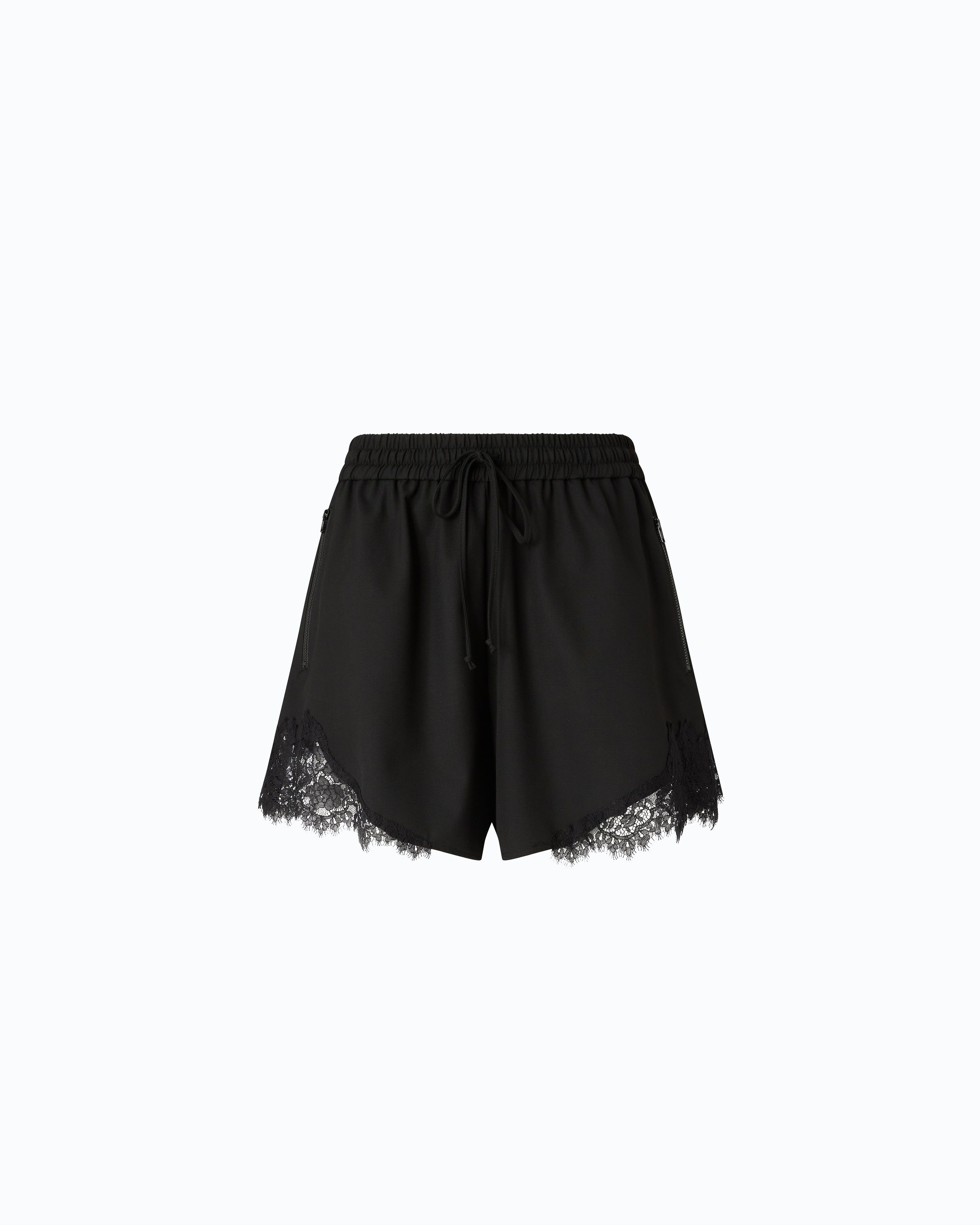 Slim-fit shorts with lace inserts PINKO Black