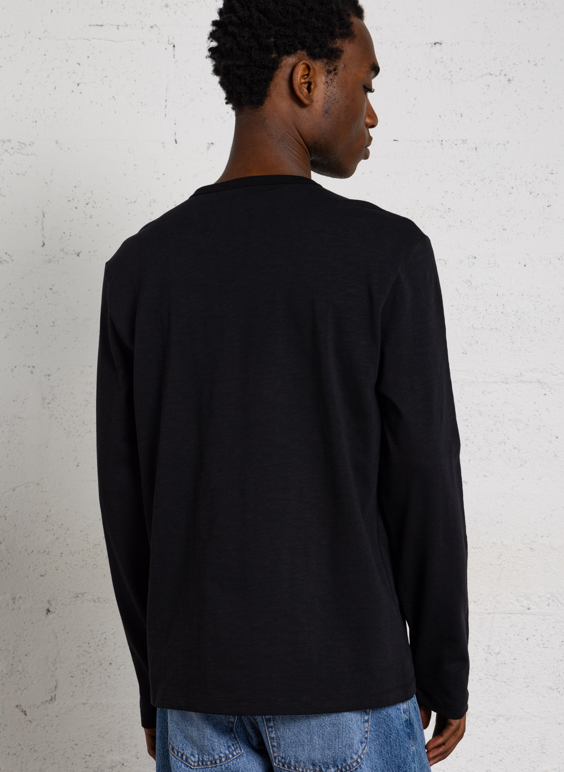 Tee-shirt droit col rond uni EDEN PARK Noir