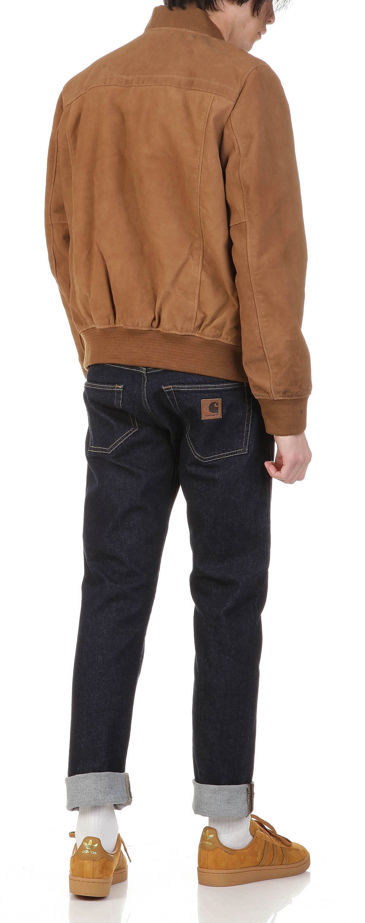 Blouson zippé en cuir SCHOTT Marron