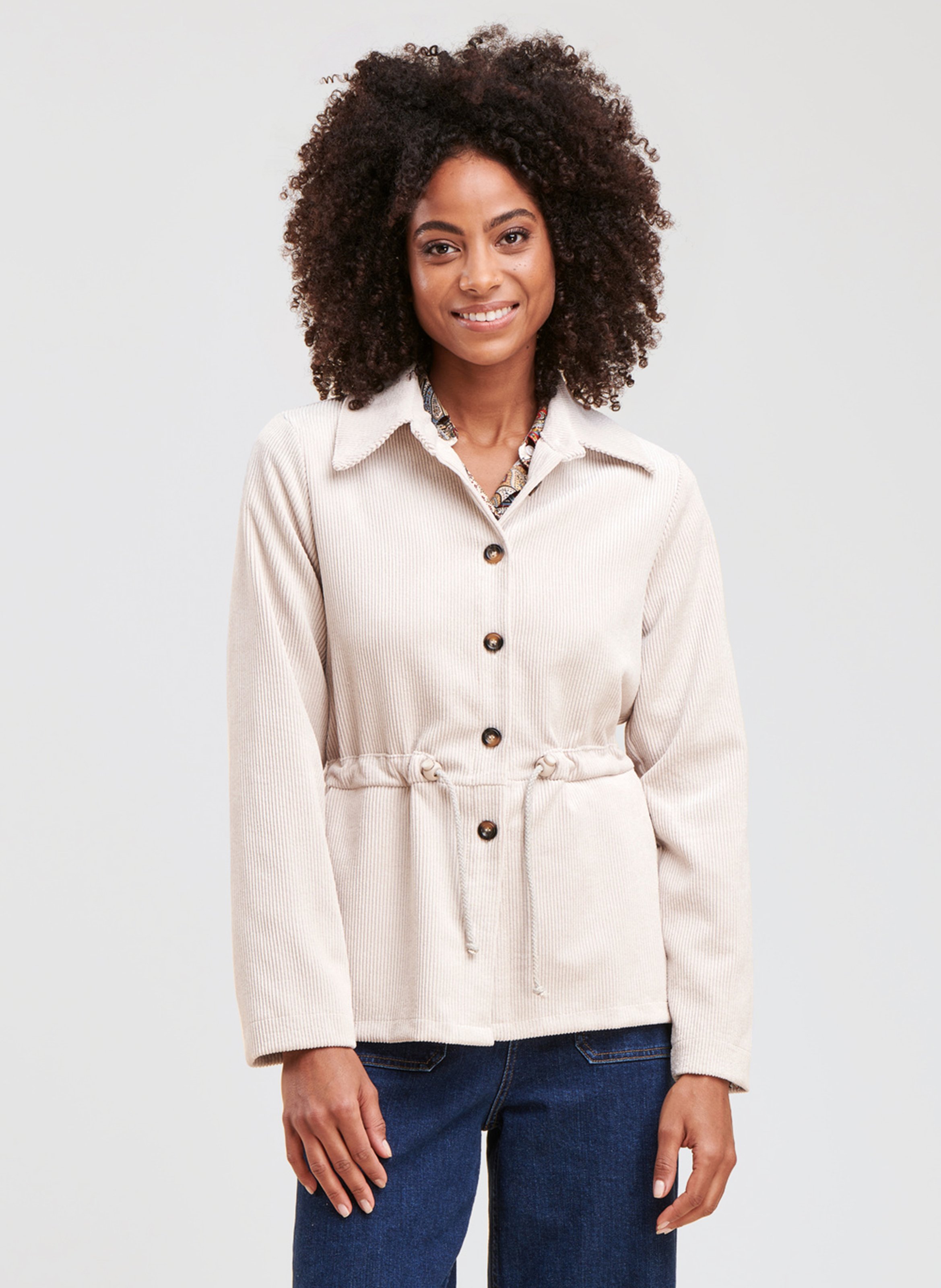 Corduroy Jacket With Classic Collar 