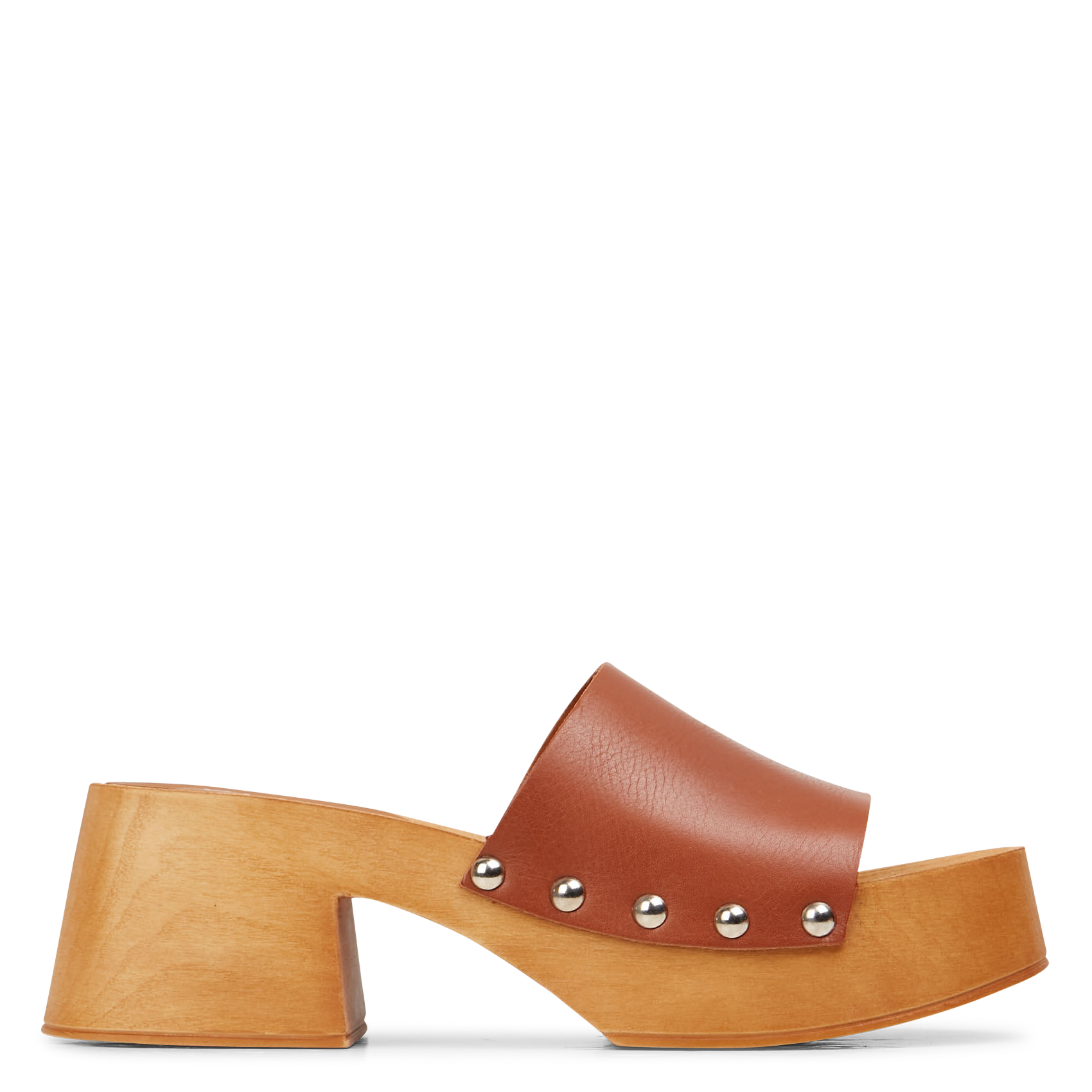 Leren sandaaltje met hak BruinJONAK