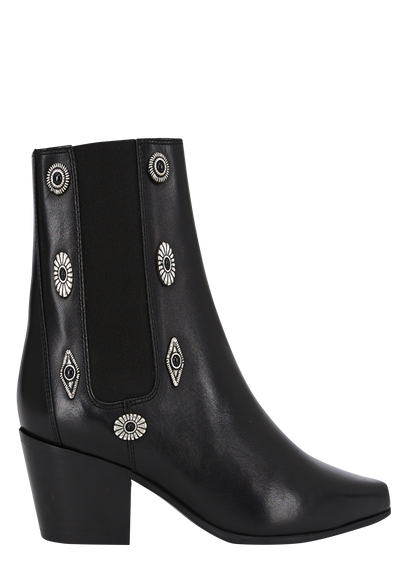 Western-style Leather Chelsea Boots Black The Kooples - Women | Place ...