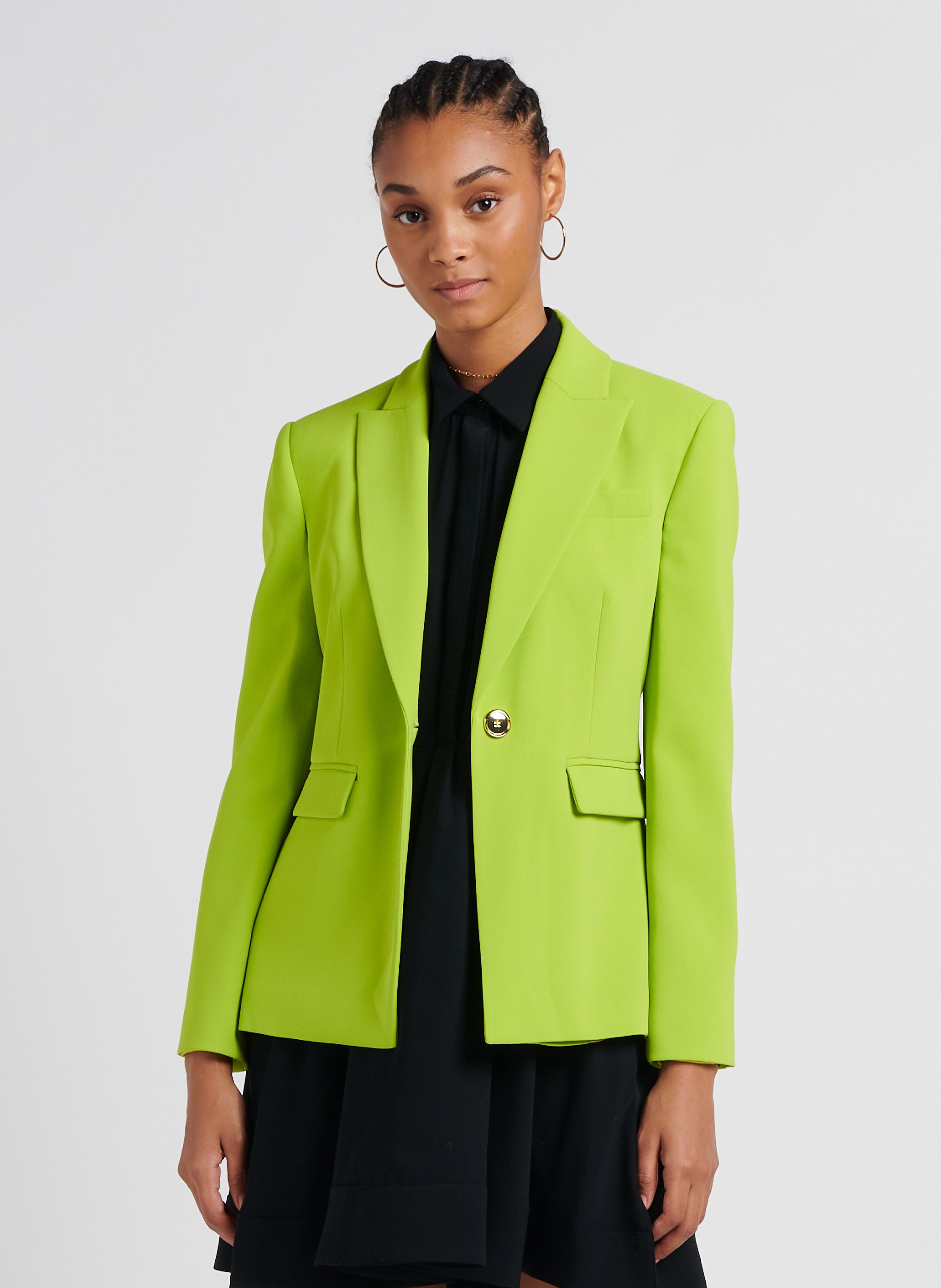 Fitted Tailored Jacket Lime Yellow Pinko - Women | Place des Tendances