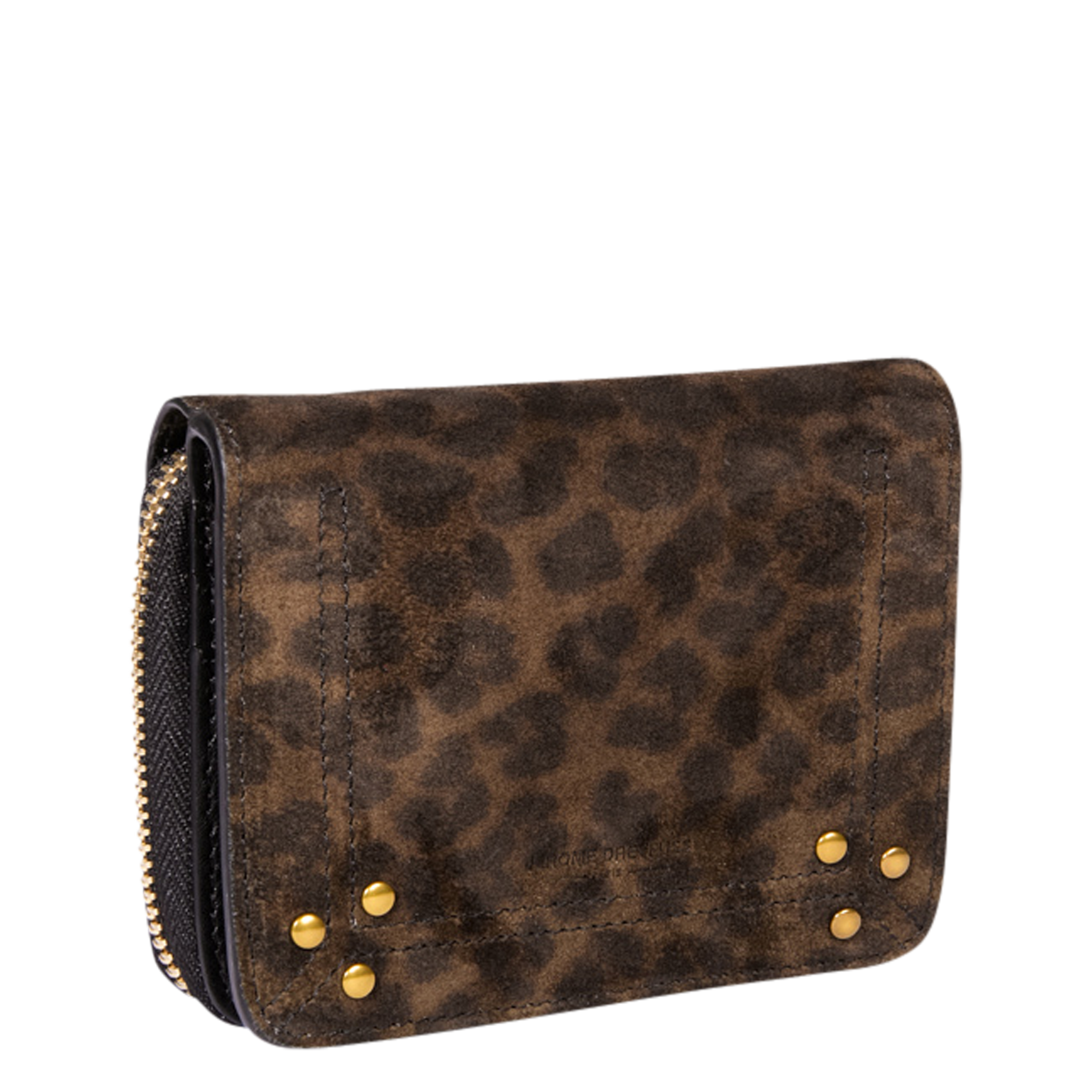 Leder-Brieftasche mit Leoparden-Print JEROME DREYFUSS Khaki
