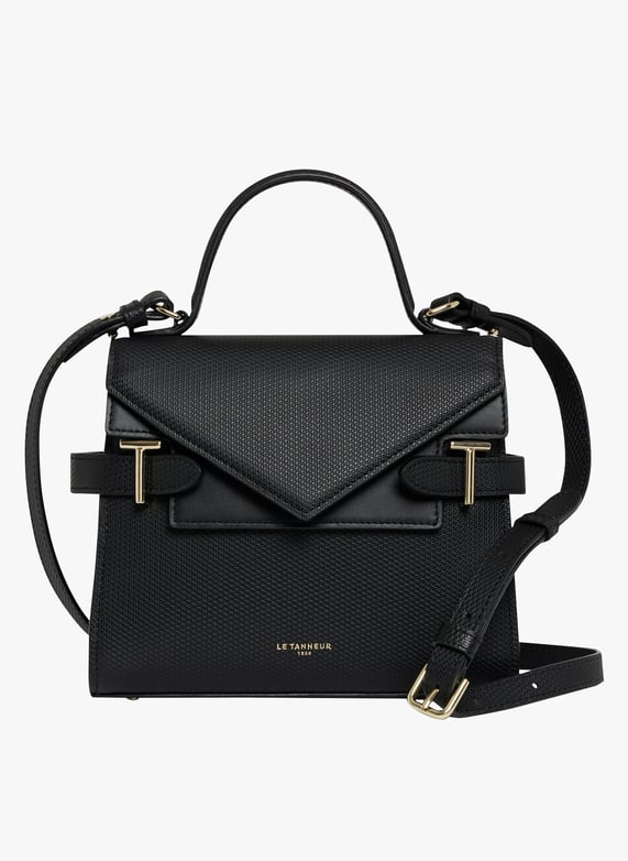 Sac à main en cuir Emilie Noir Le tanneur Femme Place des