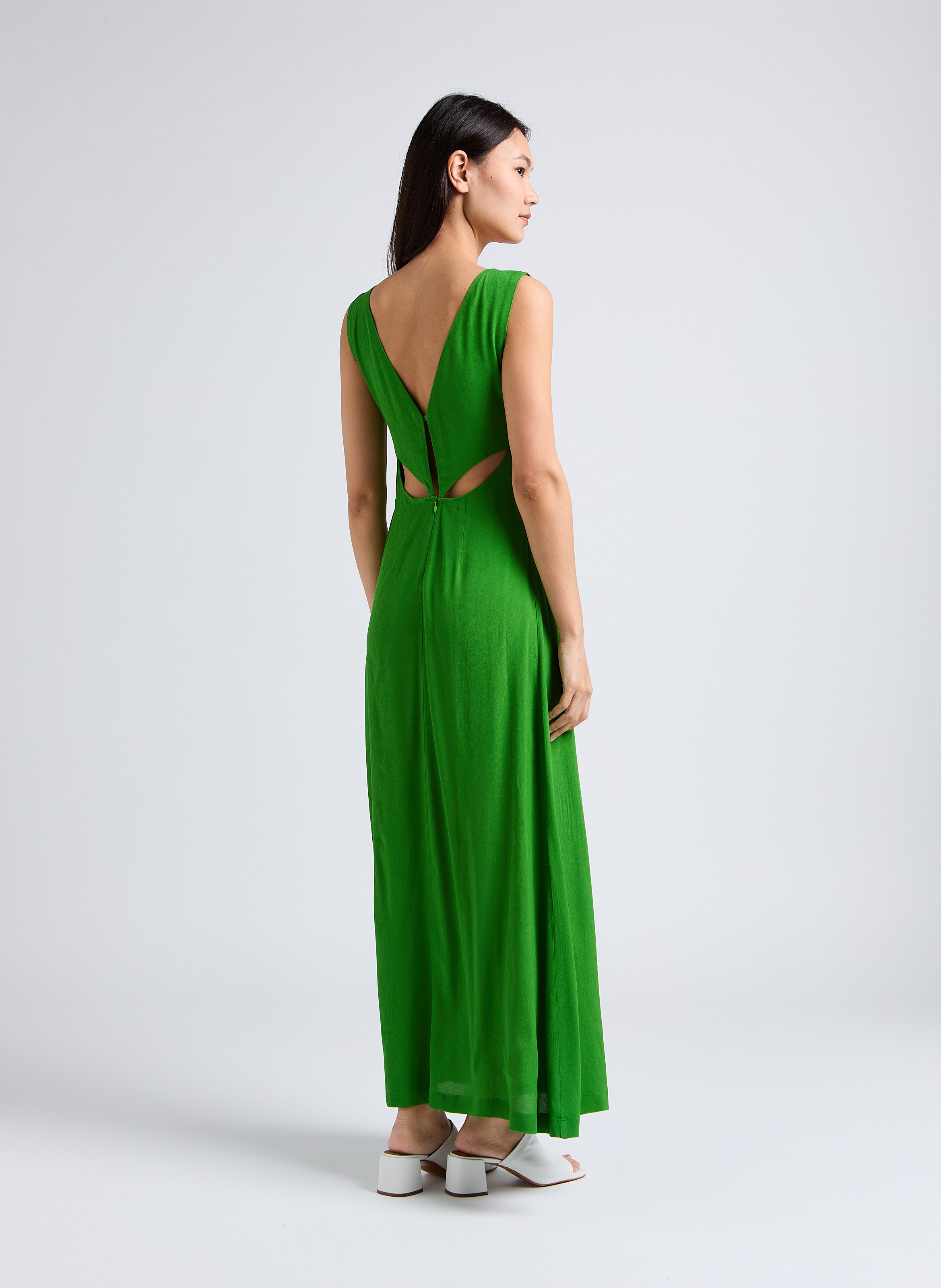 Lange jurk met V-hals KARMA KOMA Groen