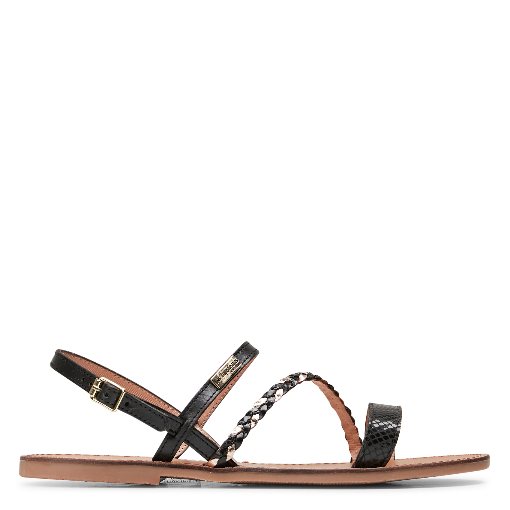 Sandales plates en cuir LES TROPEZIENNES PAR M.BELARBI Noir