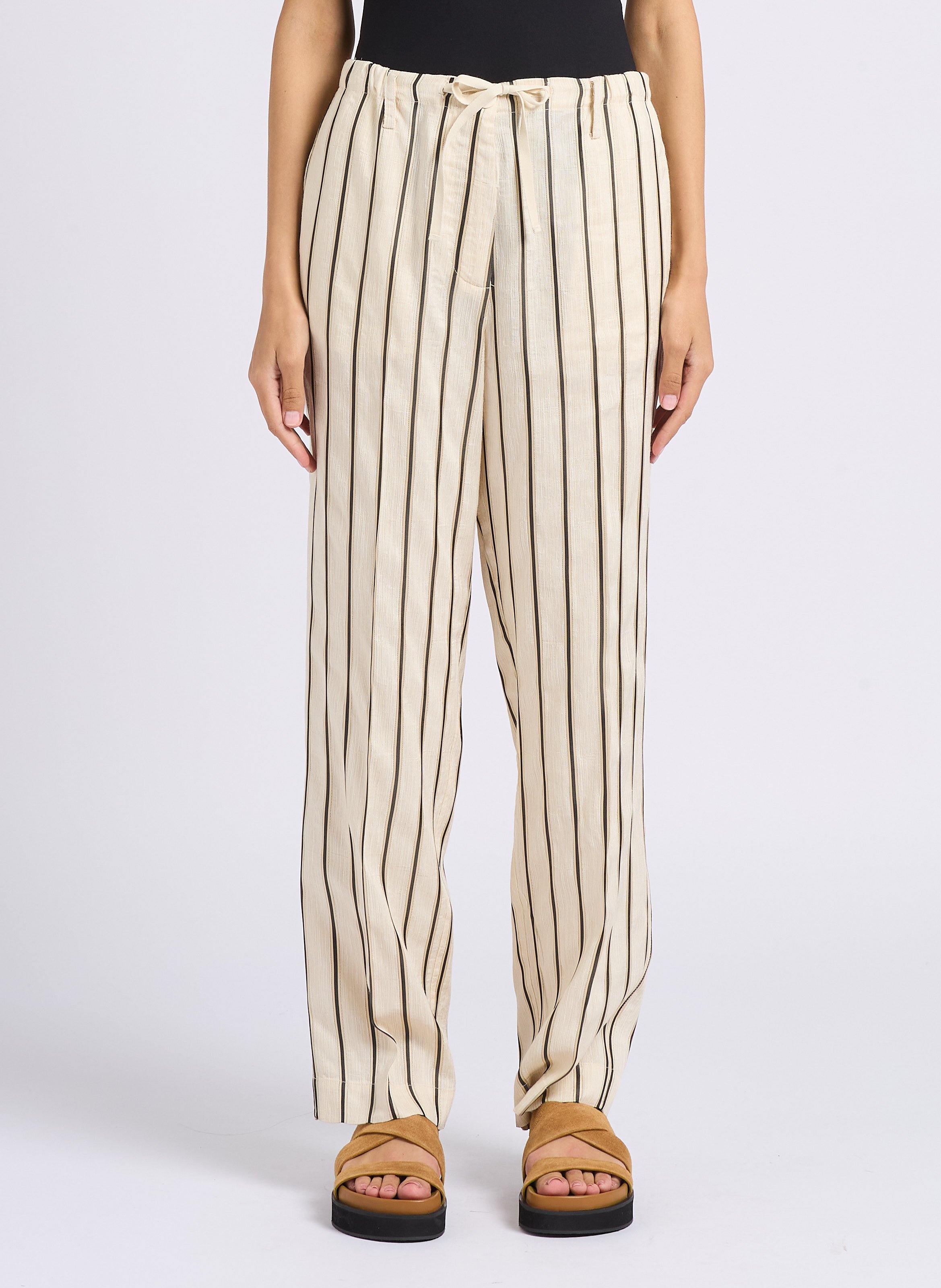 Pantalon droit taille haute  POMANDERE Blanc