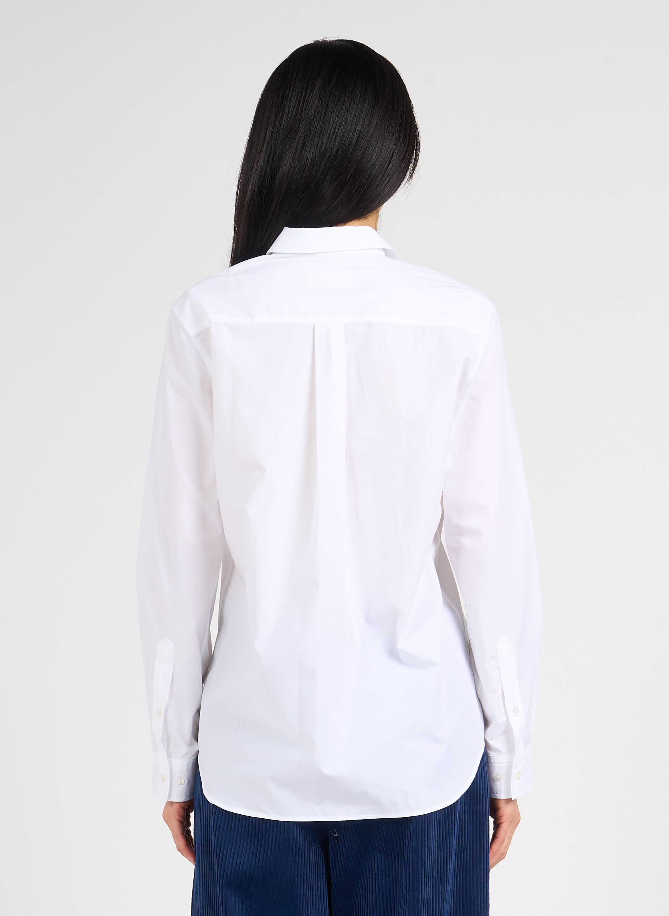 Straight cotton shirt with classic collar ACQUAVERDE White