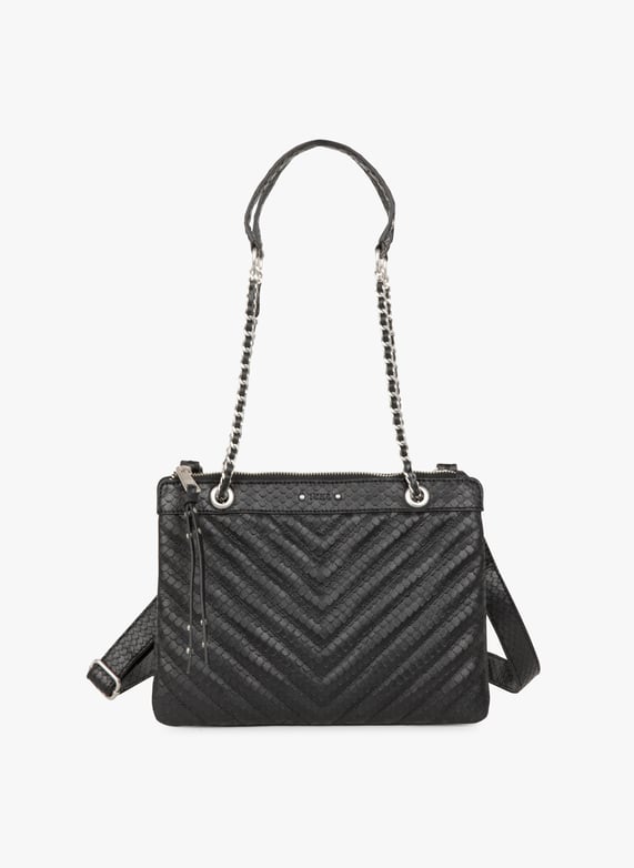 Sac pochette matelassé en cuir serpent Noir Ikks Femme Place
