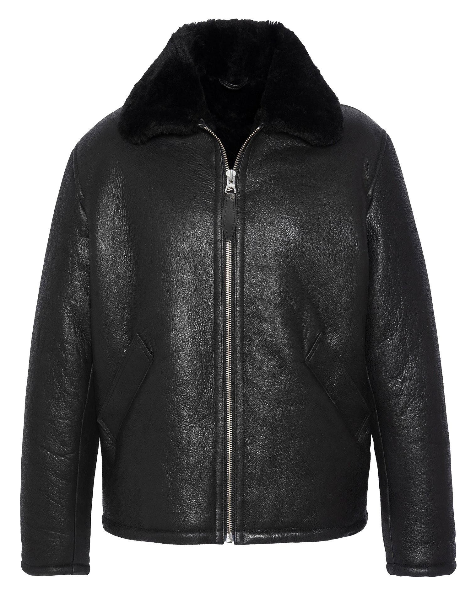 Bombardier en cuir SCHOTT Noir