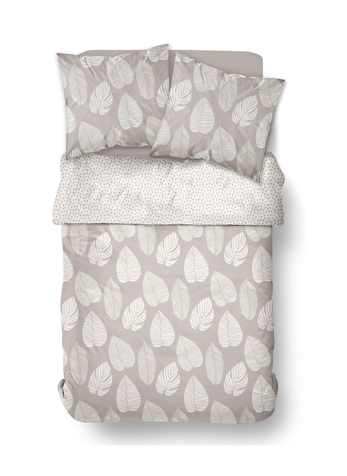 Zippered cotton printed bedding set TODAY LINGE DE MAISON Beige