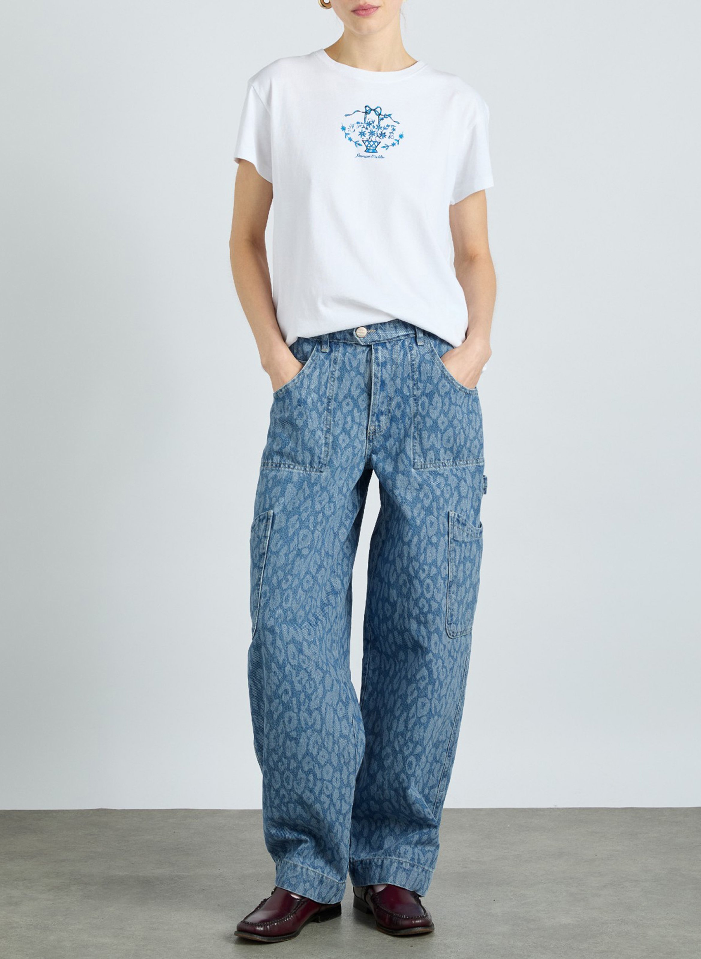 Leopard print cargo jeans DAMSON MADDER Blue