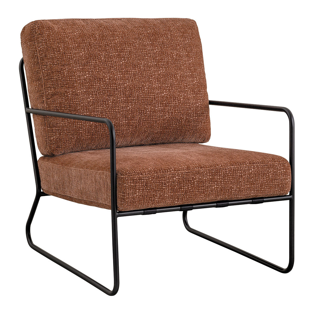 Fauteuil en tissu jacquard de velours et métal BLANC D'IVOIRE Rose