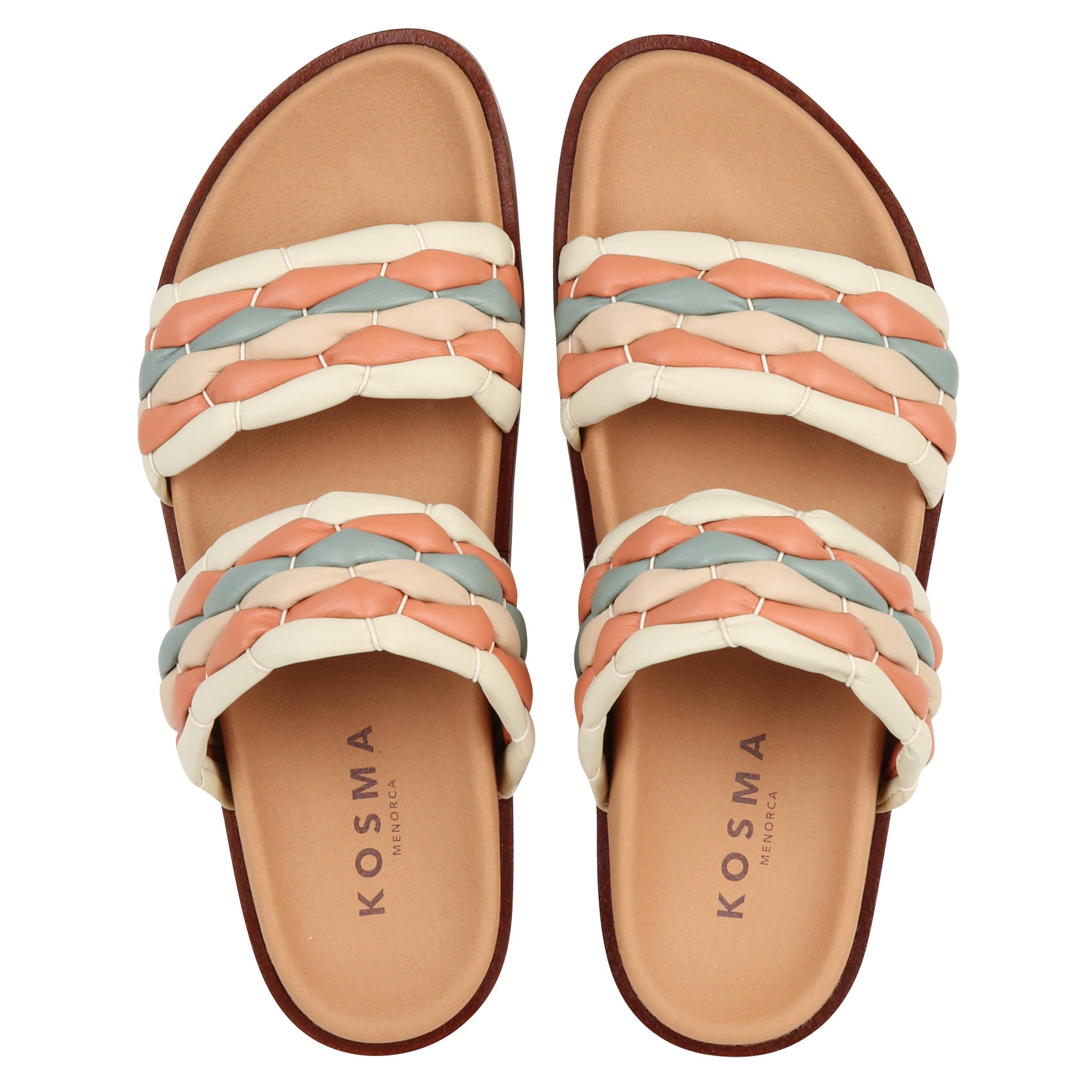 Sandales plates en cuir KOSMA MENORCA Multicolore