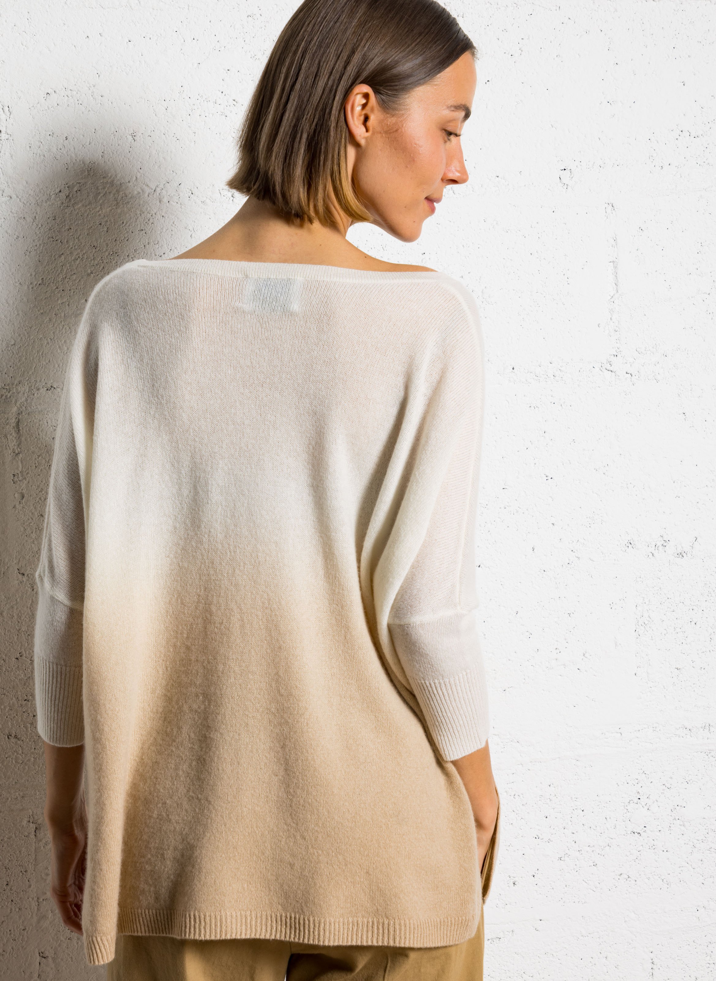 Pull oversize en cachemire  Beige