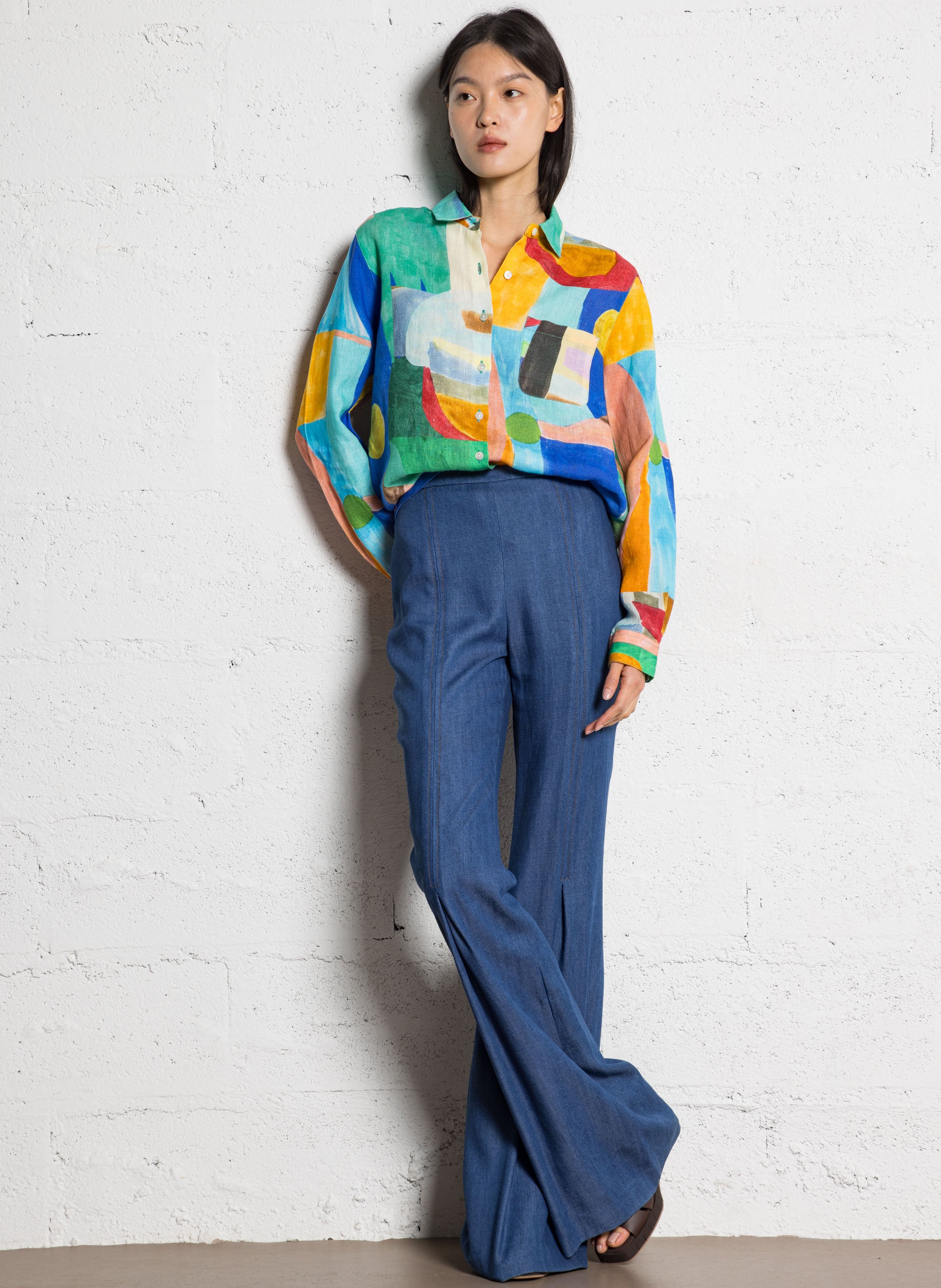 Straight linen shirt G.KERO Multicolored