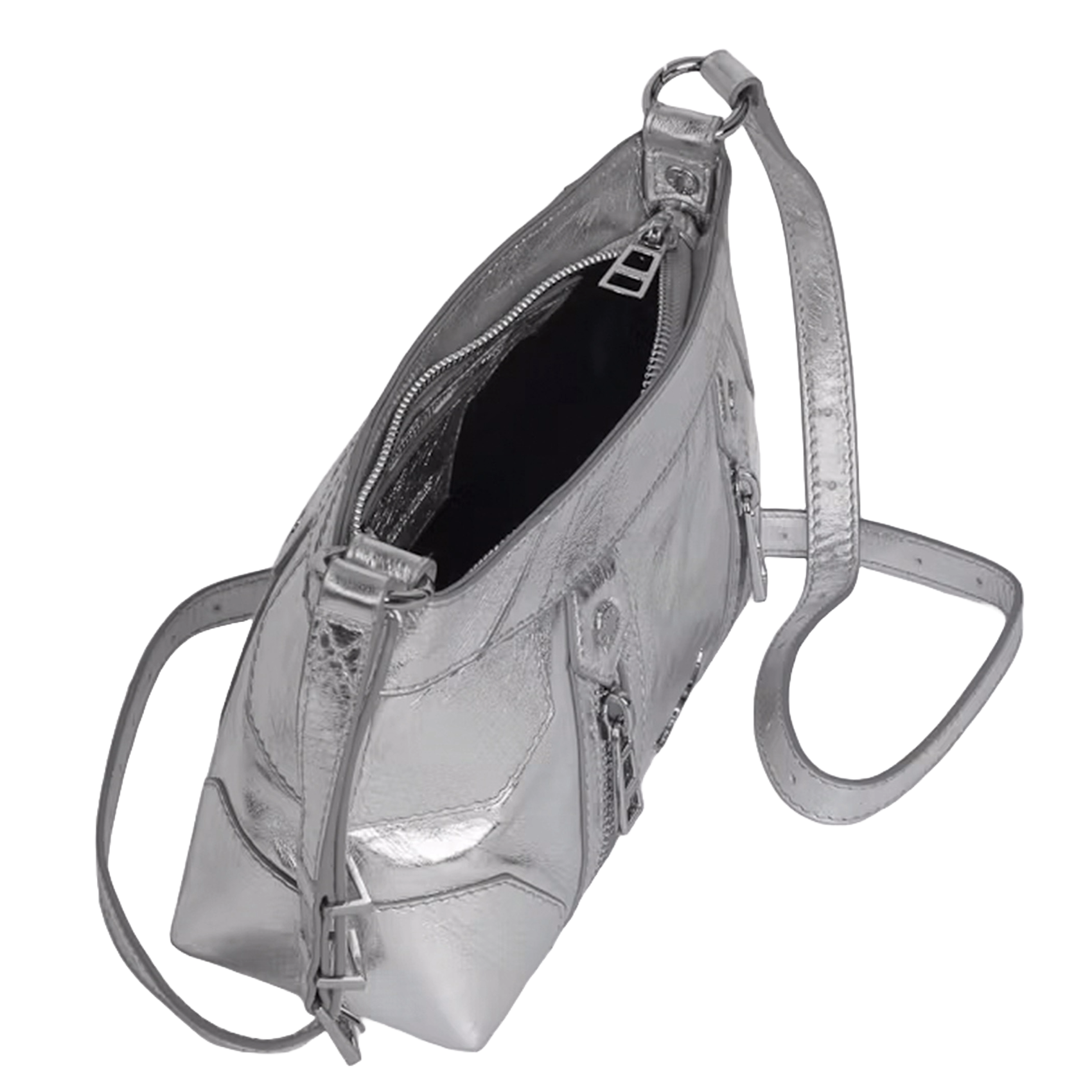 Glanzende, leren crossbodytas ZADIG&VOLTAIRE Grijs