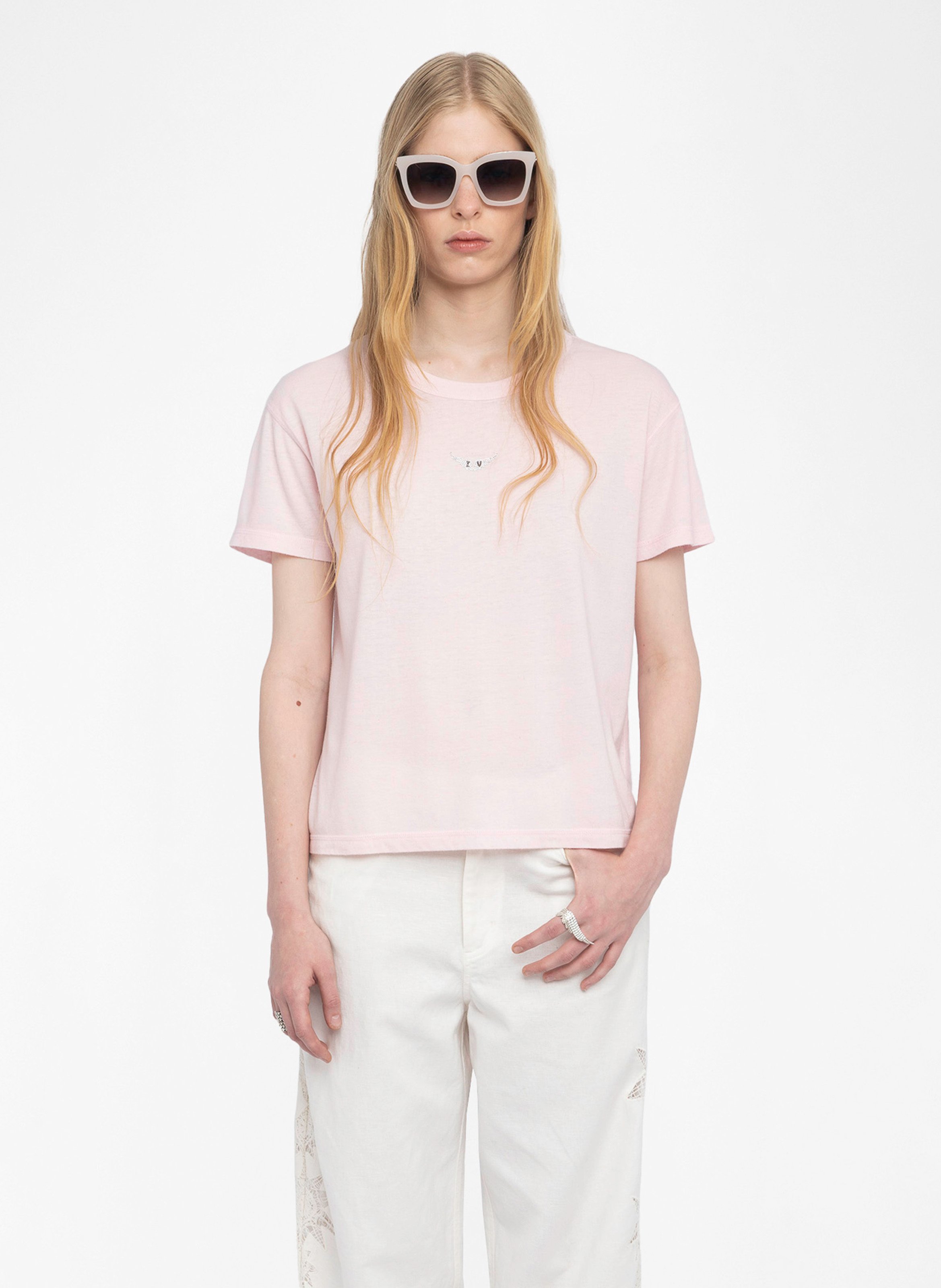 T-shirt dritta in misto cotone e lino ZADIG&VOLTAIRE