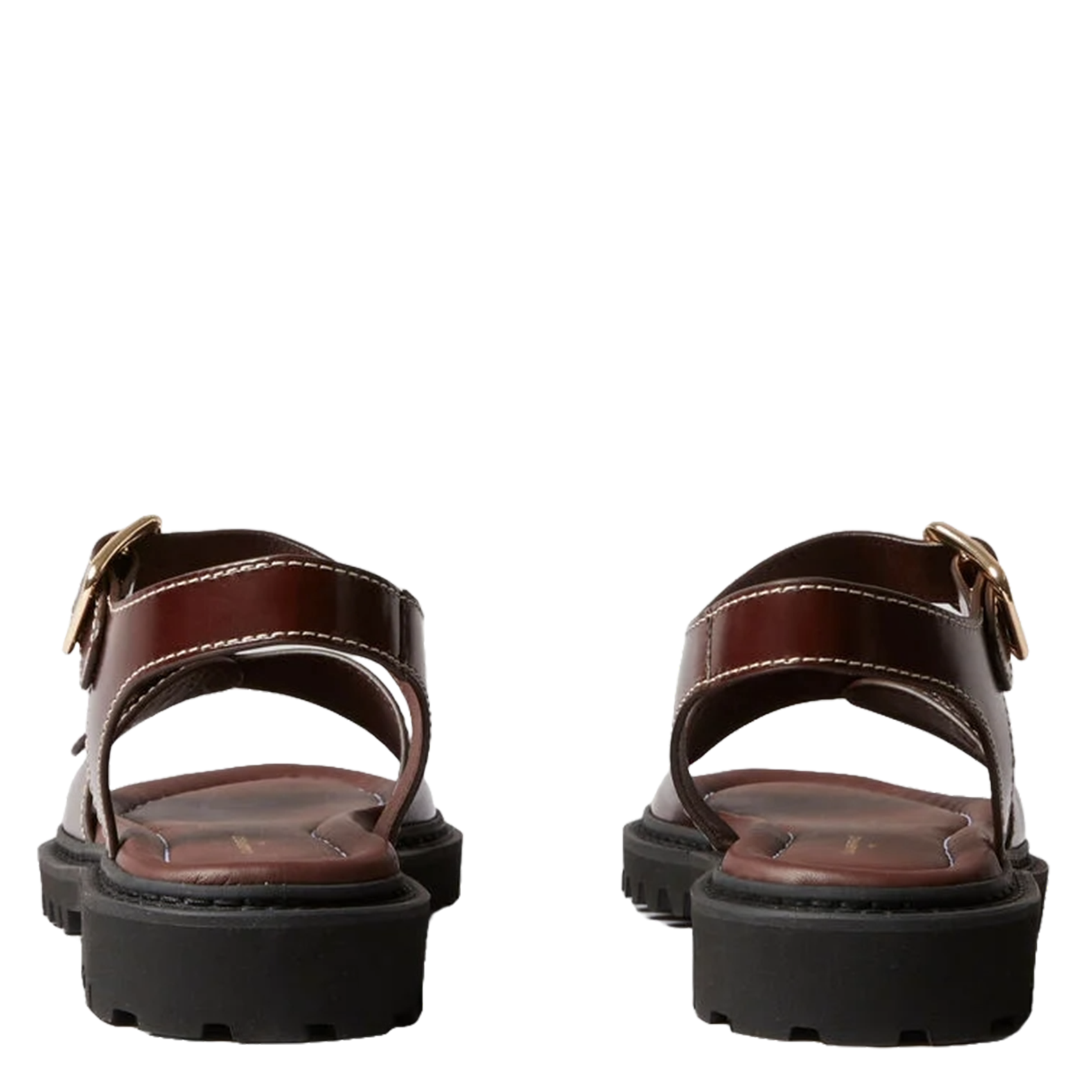Platte, leren sandalen CLAUDIE PIERLOT Bruin
