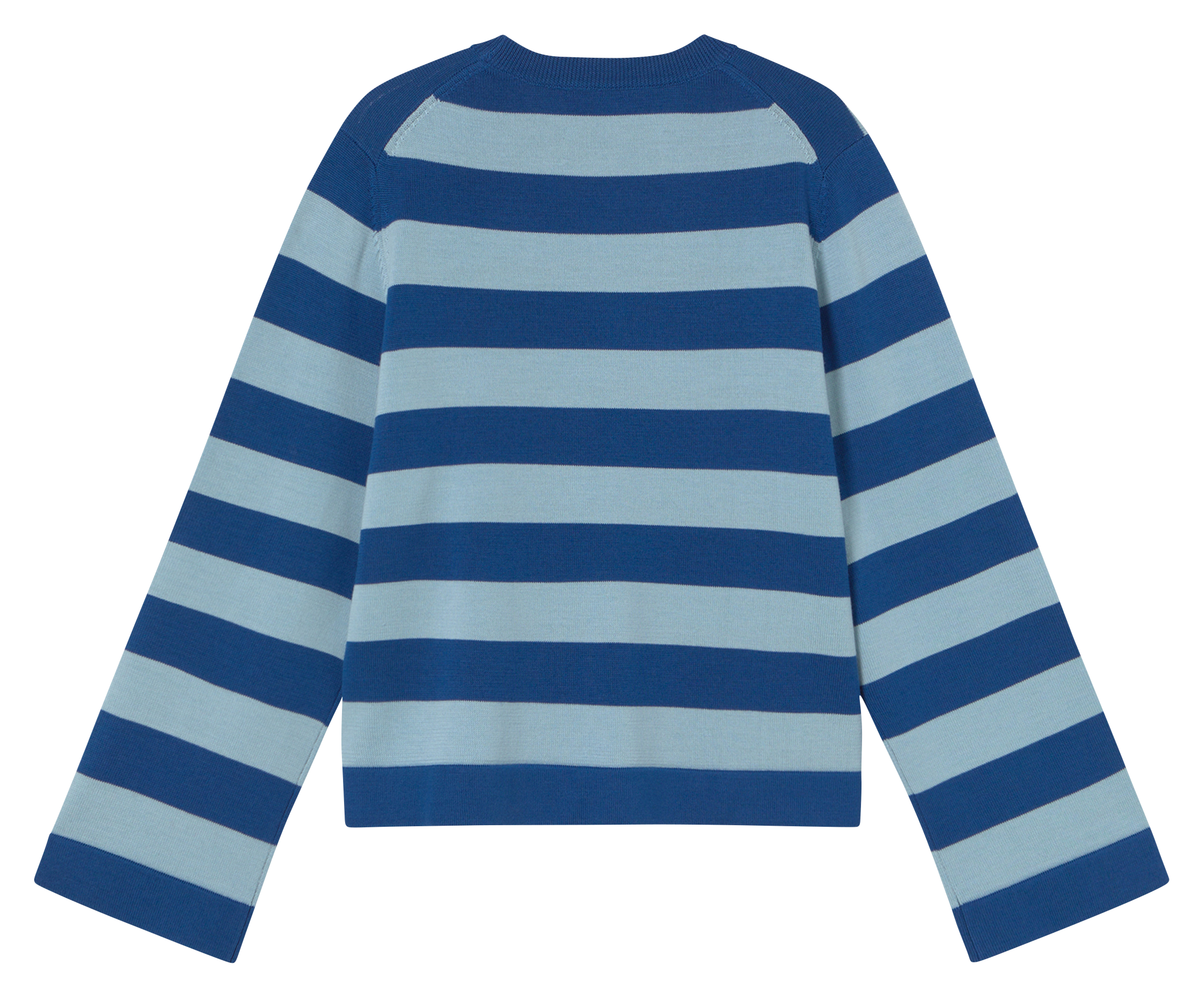 Pull col rond rayé en laine THE TINY BIG SISTER Bleu