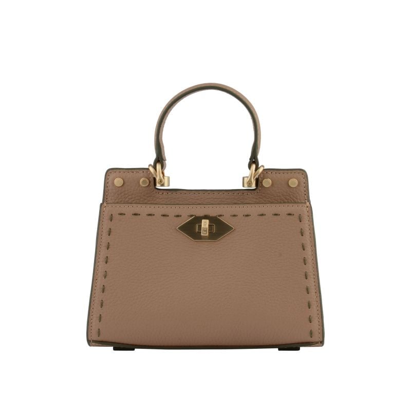 Handbag - cowhide leather POURCHET Brown