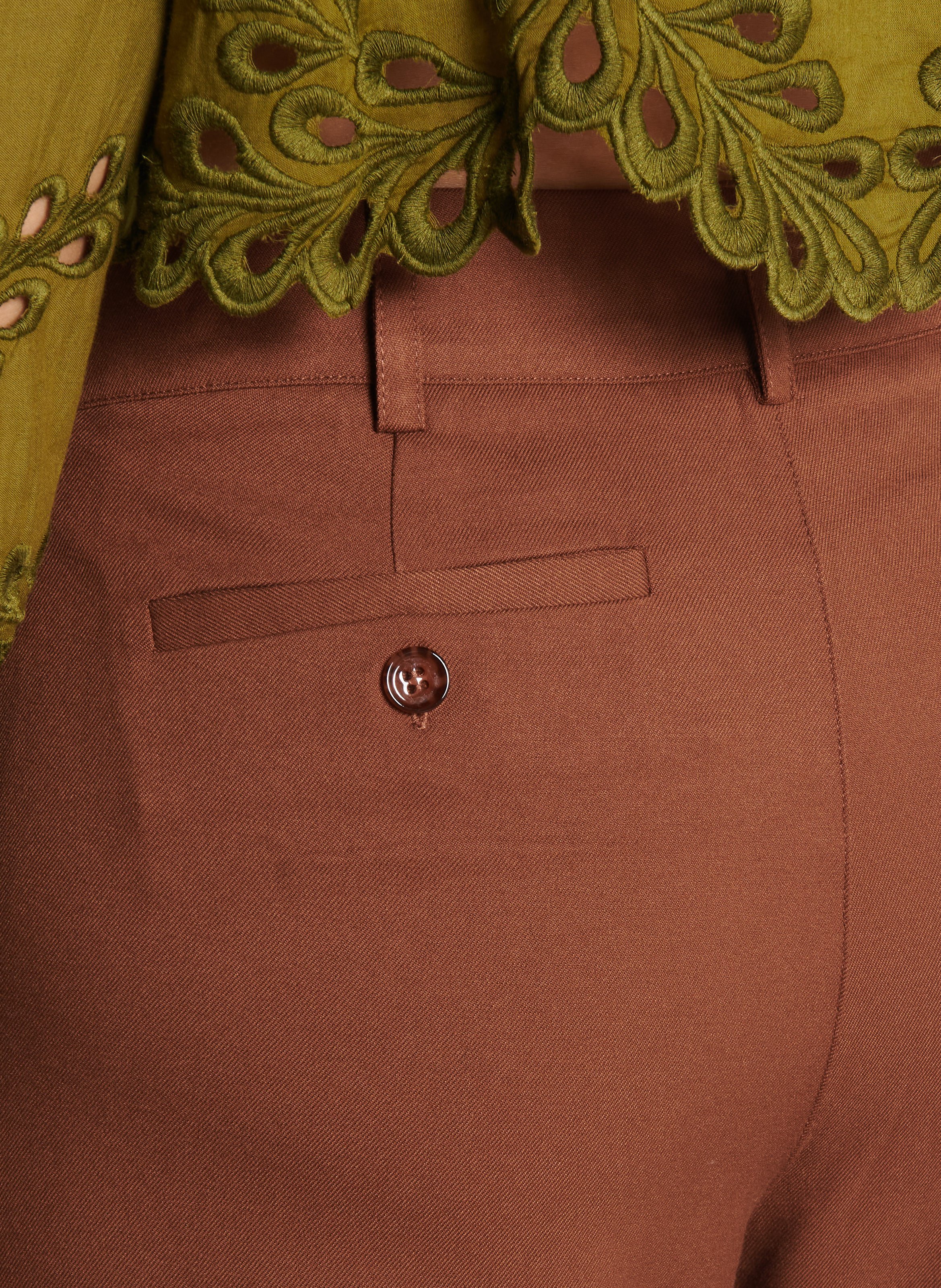 Straight stretch pants PETITE MENDIGOTE Brown