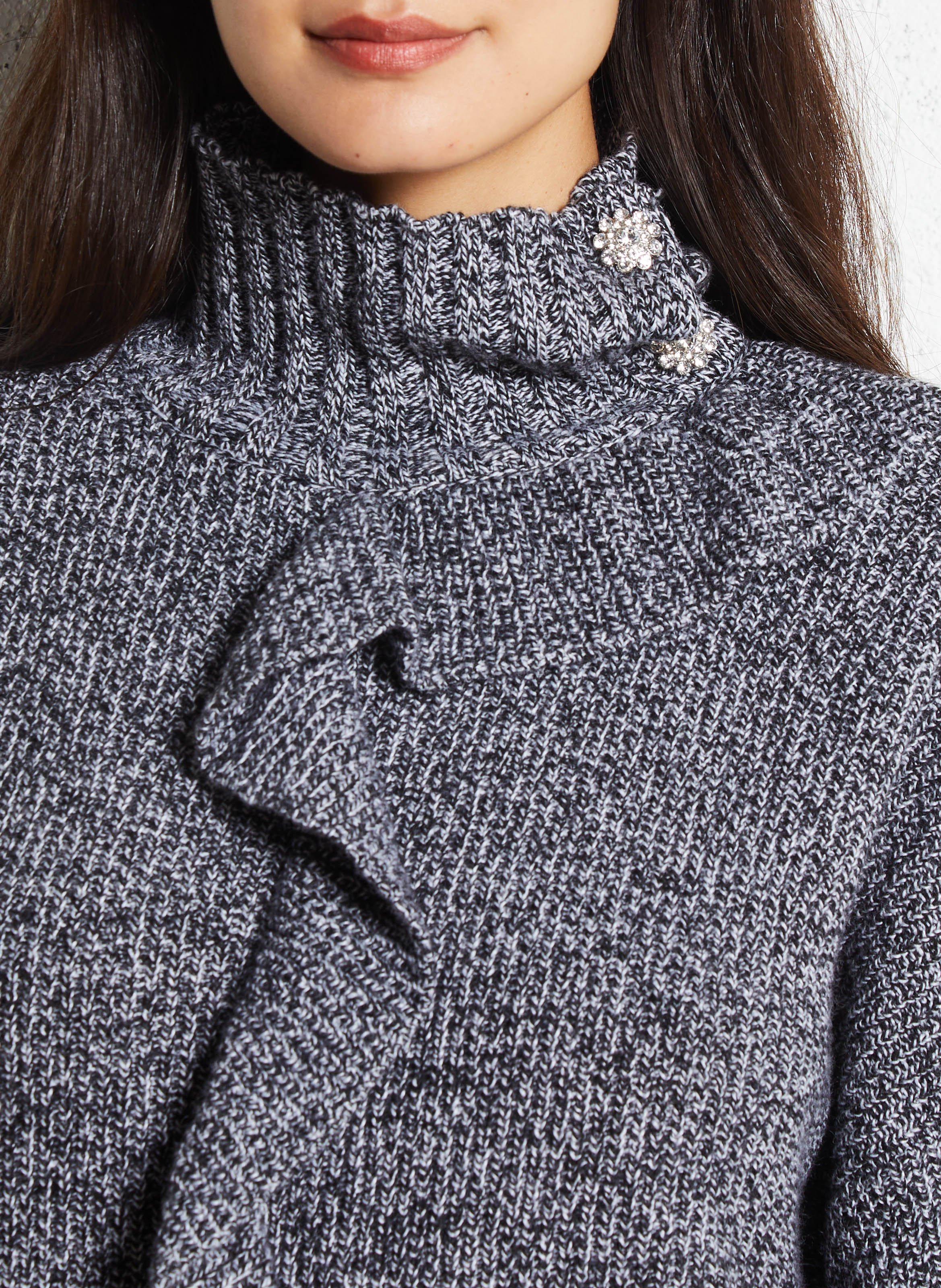 Oversized trui met opstaande kraag Zwart