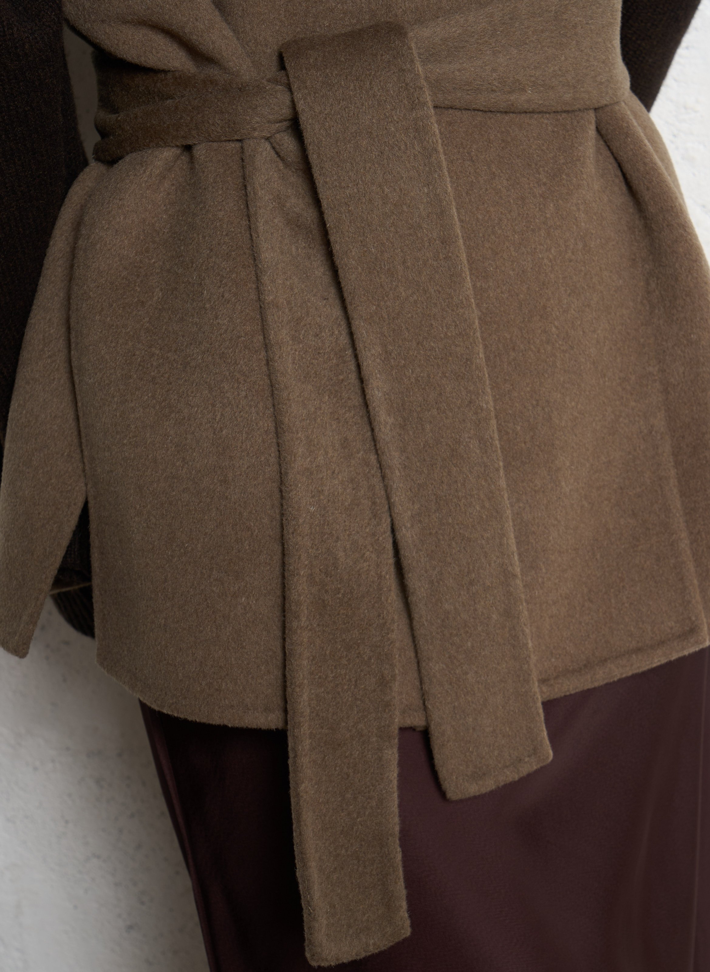 Oversized V-neck wool blend jacket SOEUR Beige