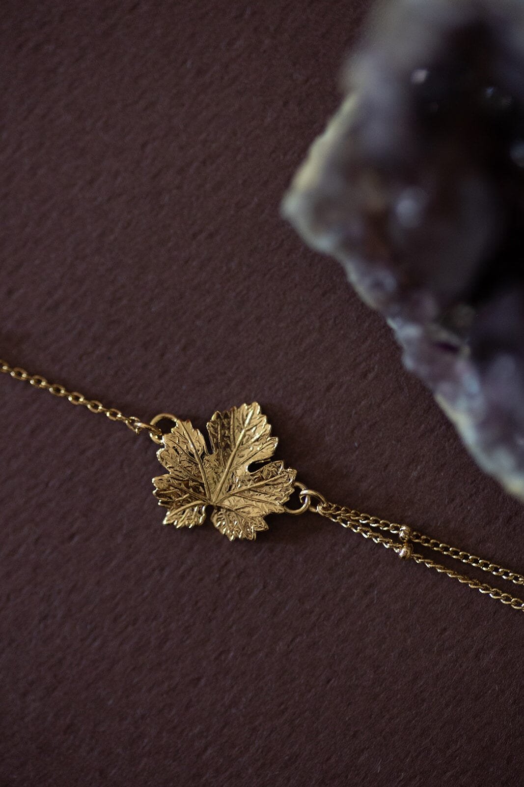 Gold-plated leaf bracelet MONSIEUR SIMONE Golden