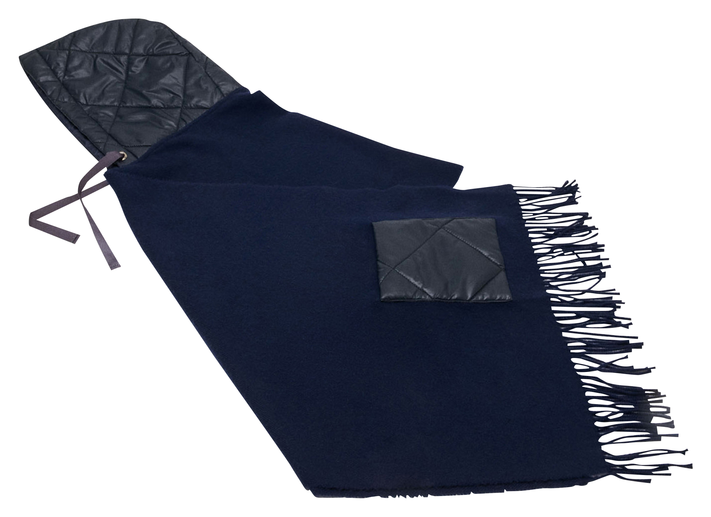 Echarpe à capuche en laine MAJE Bleu