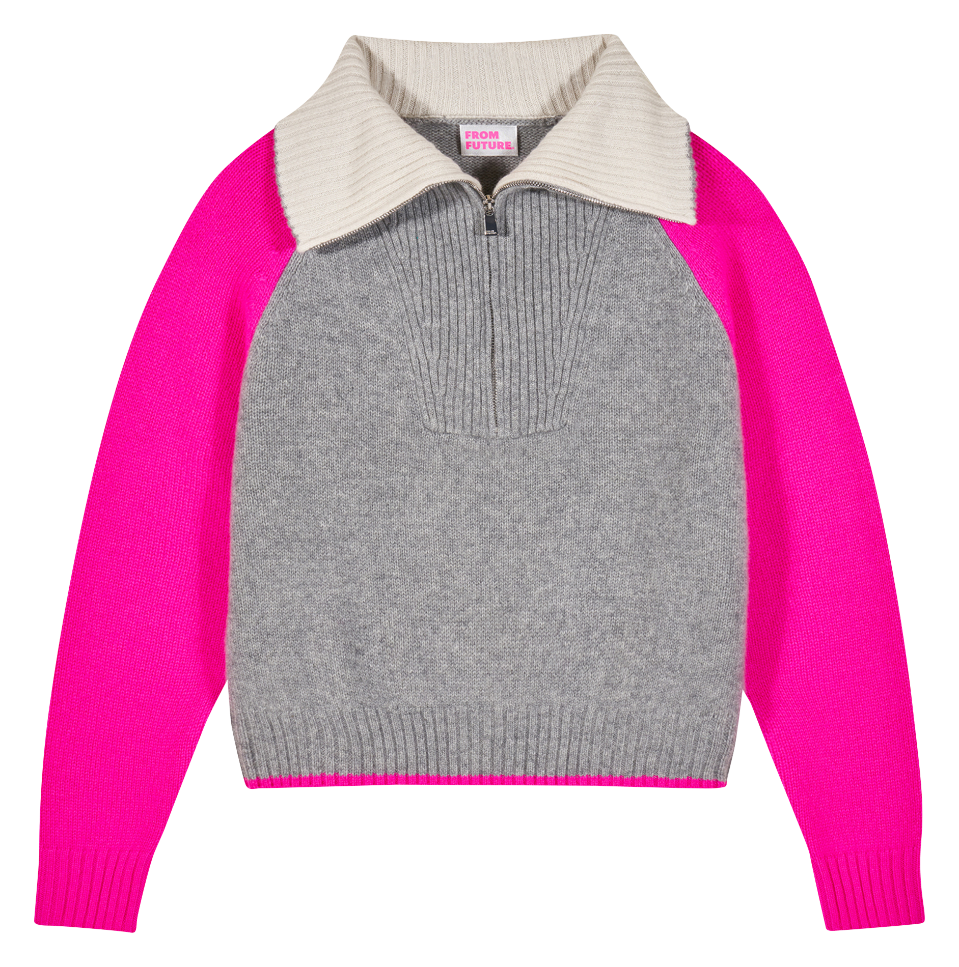 Pull oversize col montant en cachemire FROM FUTURE Gris