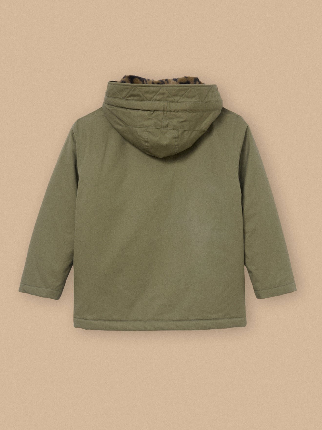 Short parka lined with leopard print CYRILLUS White