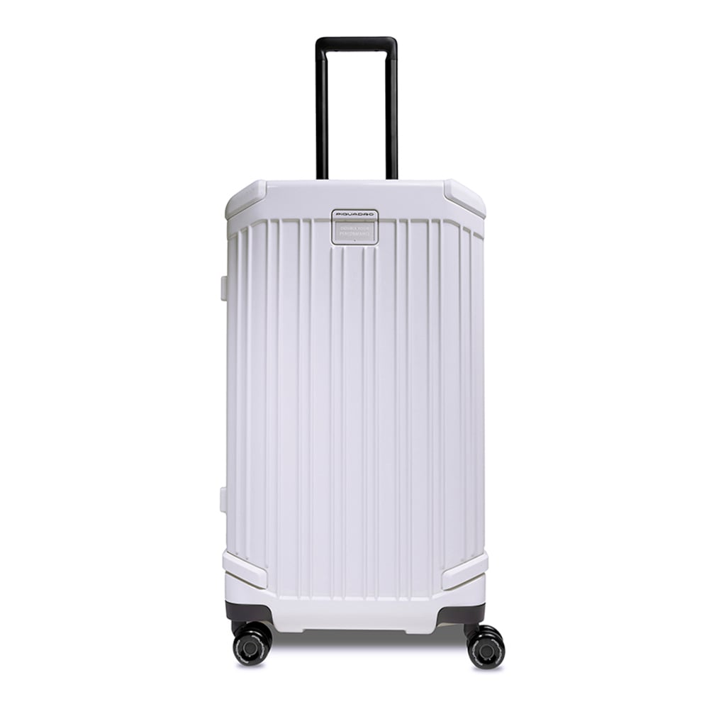 Trunk model 4-wheel trolley suitcase with TSA lock, small size PIQUADRO White
