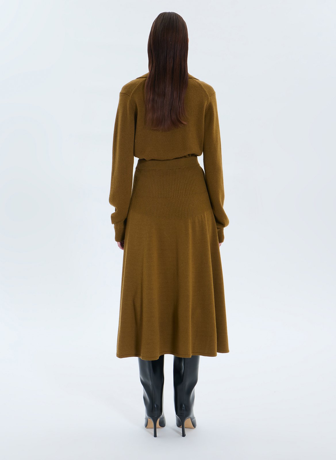 Jupe longue en laine ZAPA Vert