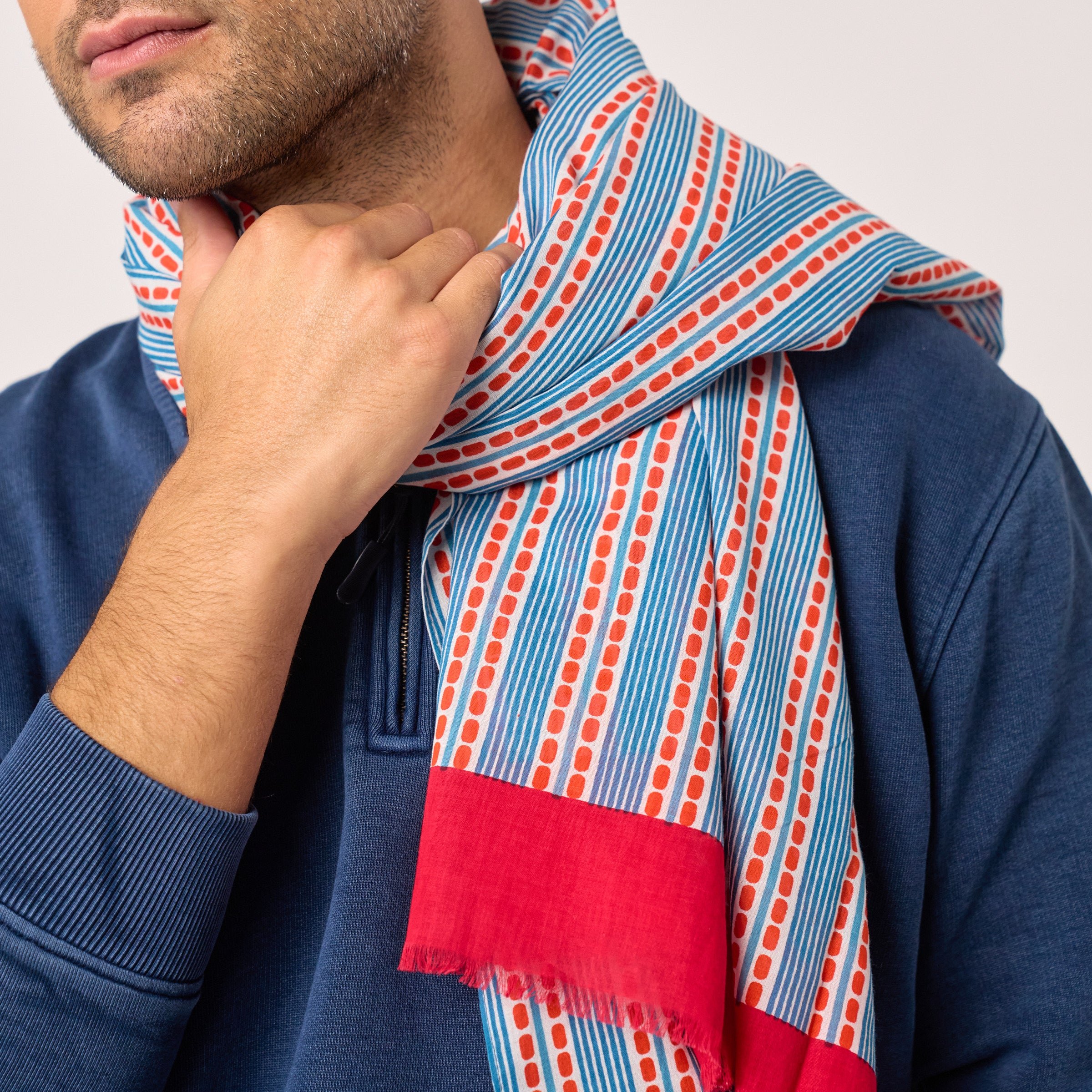 Organic cotton scarf BILLYBELT Blue