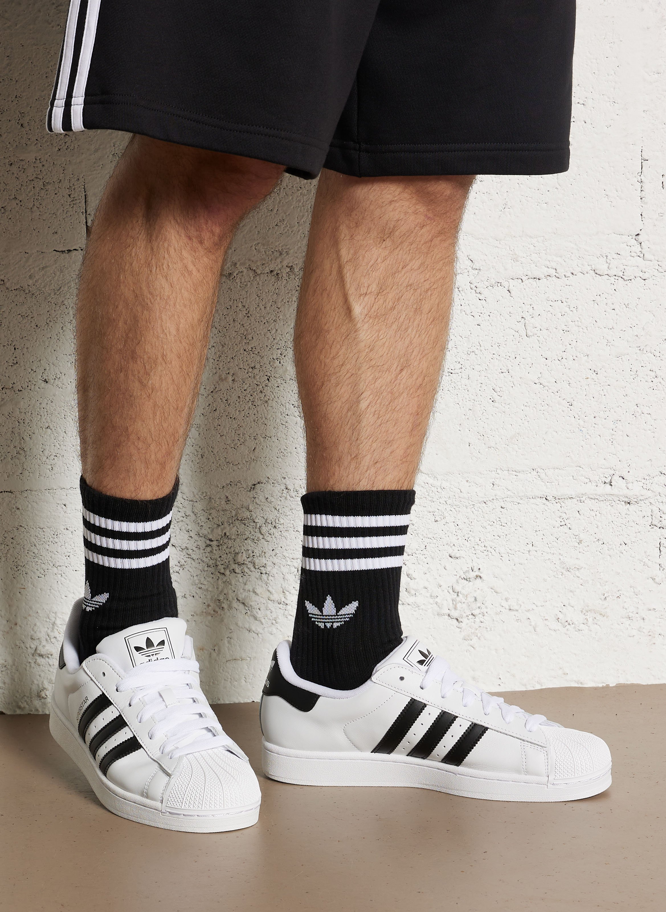 Contrasting leather-effect low-top sneakers ADIDAS White