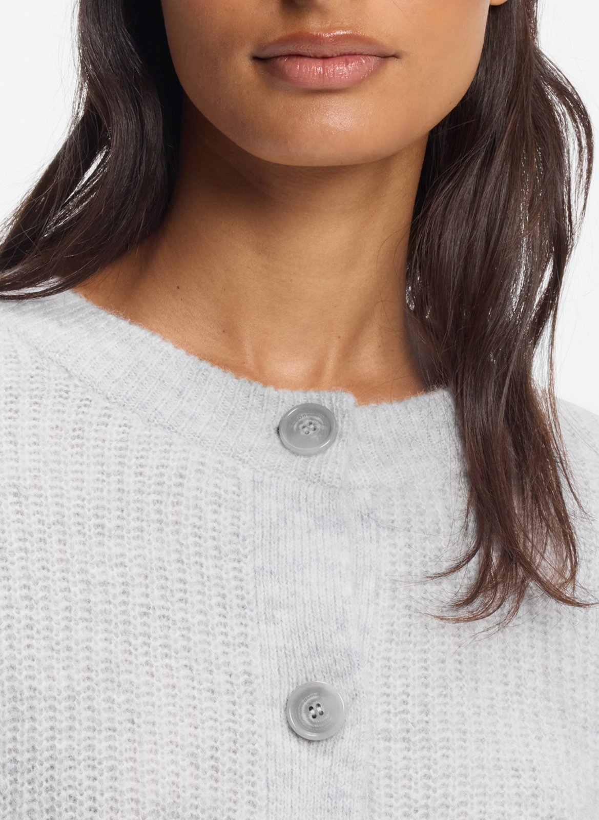 Oversized button-up cardigan in blended wool. BOSS Silver