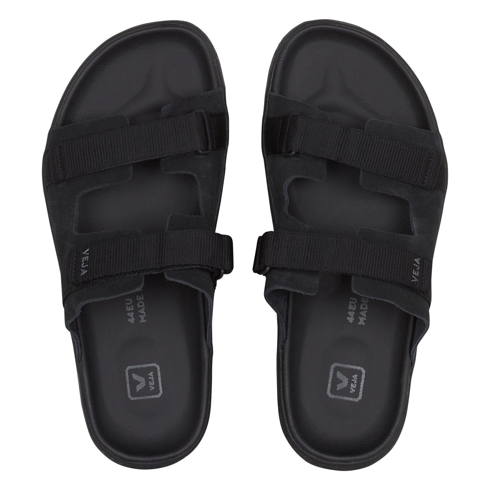 Sandales plates en cuir VEJA Noir