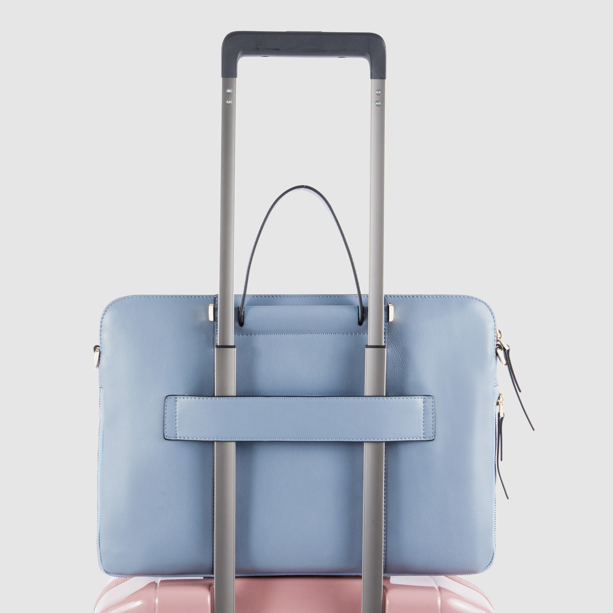 Expandable 14" women's laptop bag PIQUADRO Blue