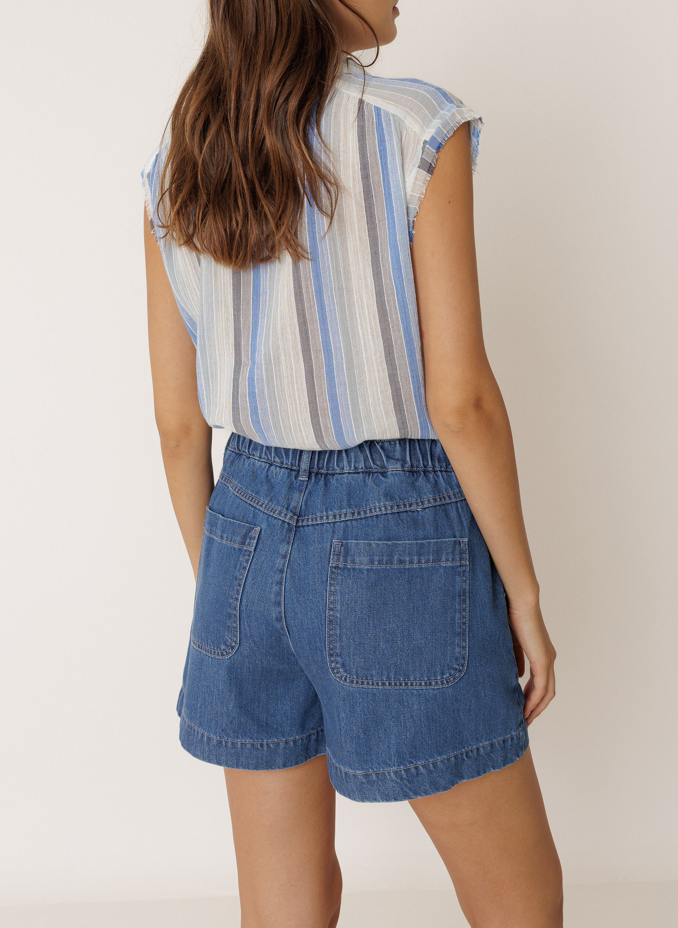 Chemisier sans manches rayé INDI & COLD Bleu