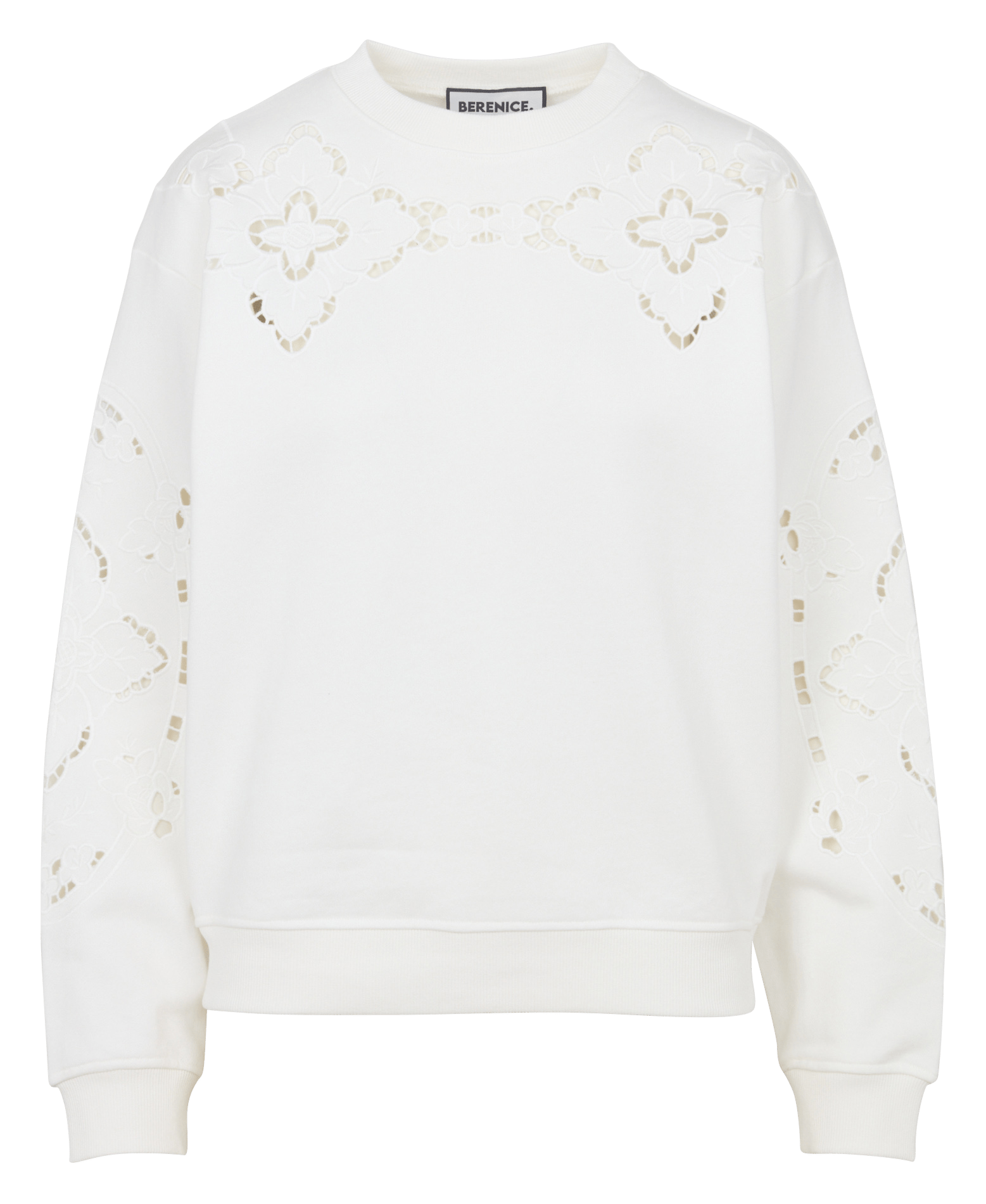 Oversized, katoenen sweater met ronde hals BERENICE Wit