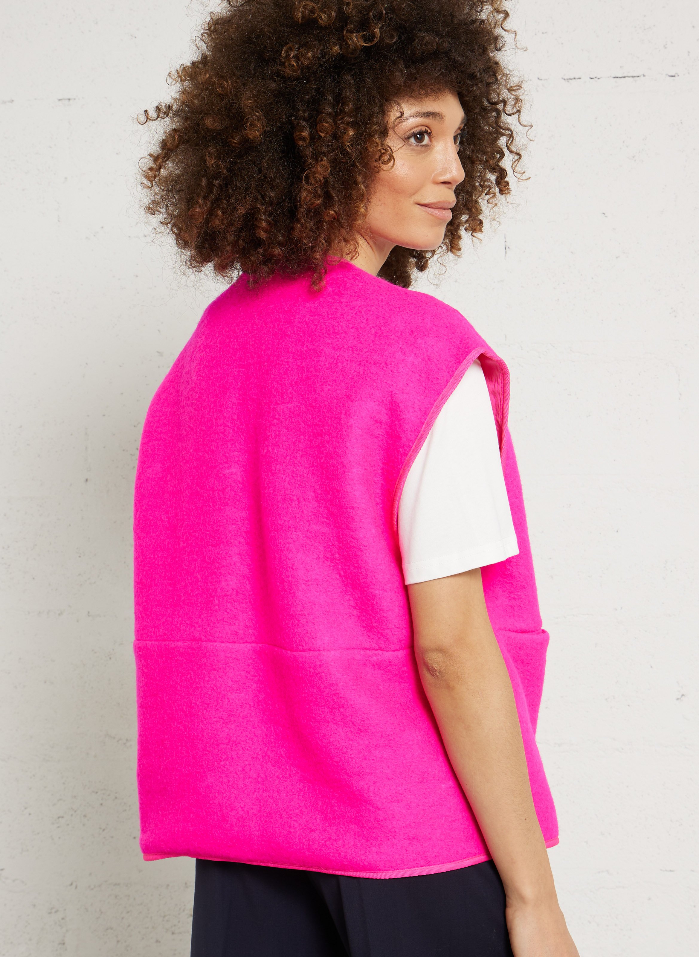 Weste aus Wollmix DES PETITS HAUTS Rosa