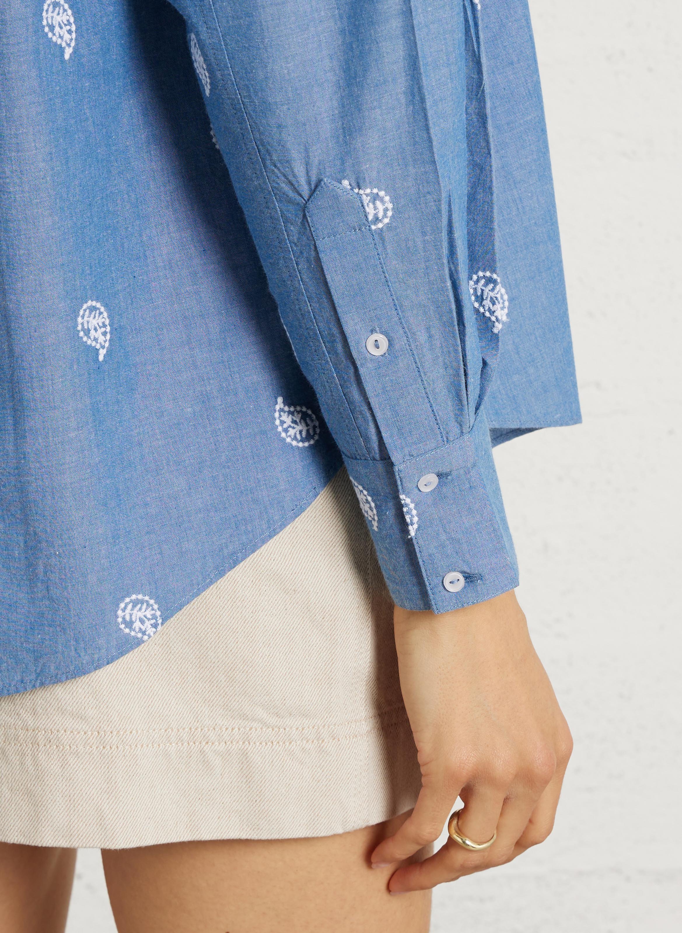 Spijkerblouse met klassieke kraag SUD EXPRESS Blauw