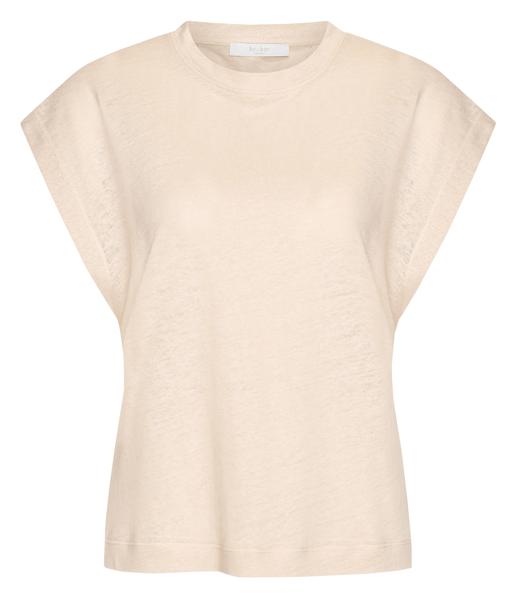 Tee-shirt col rond en lin BY BAR Beige