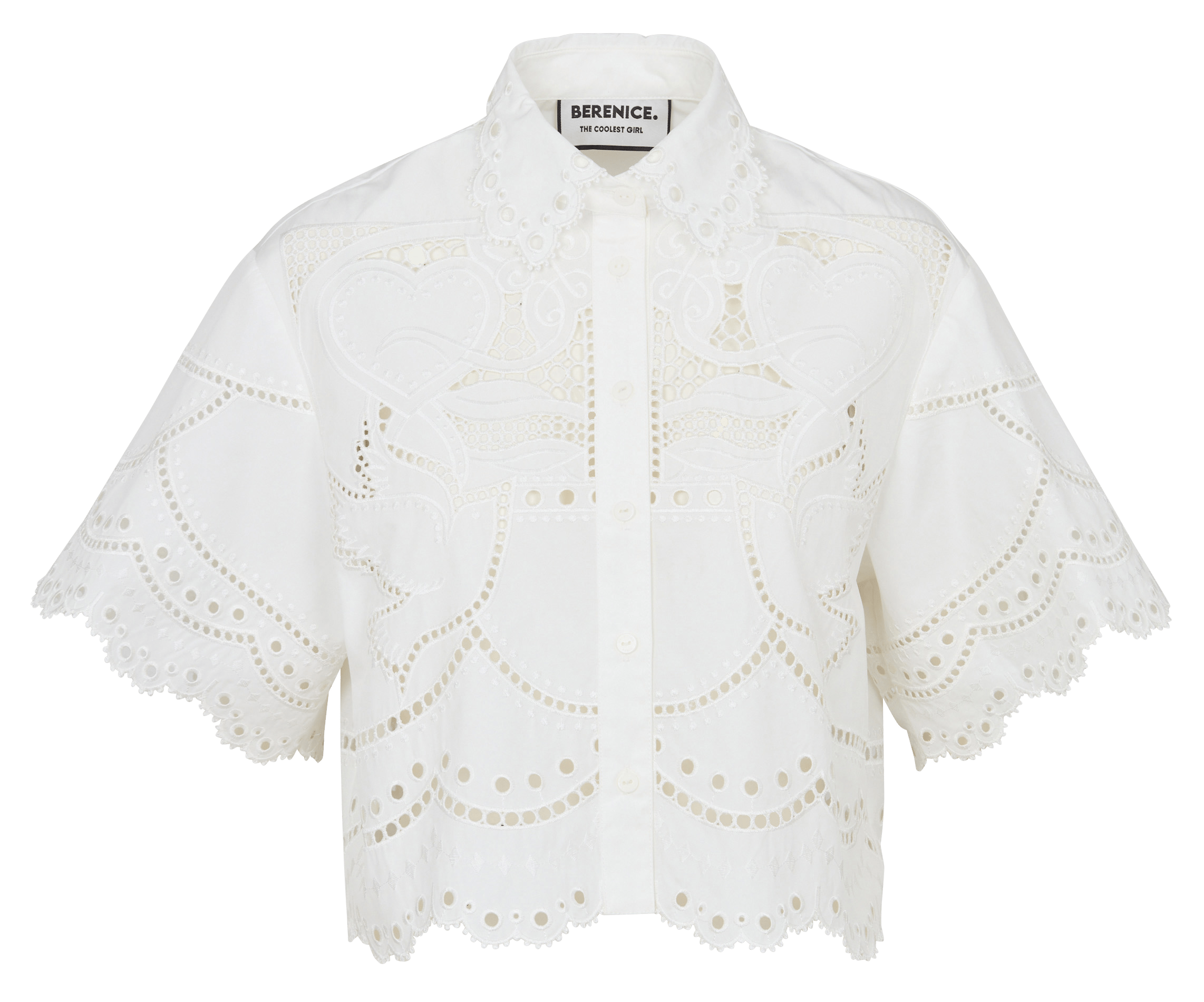 Short shirt with English embroidery BERENICE