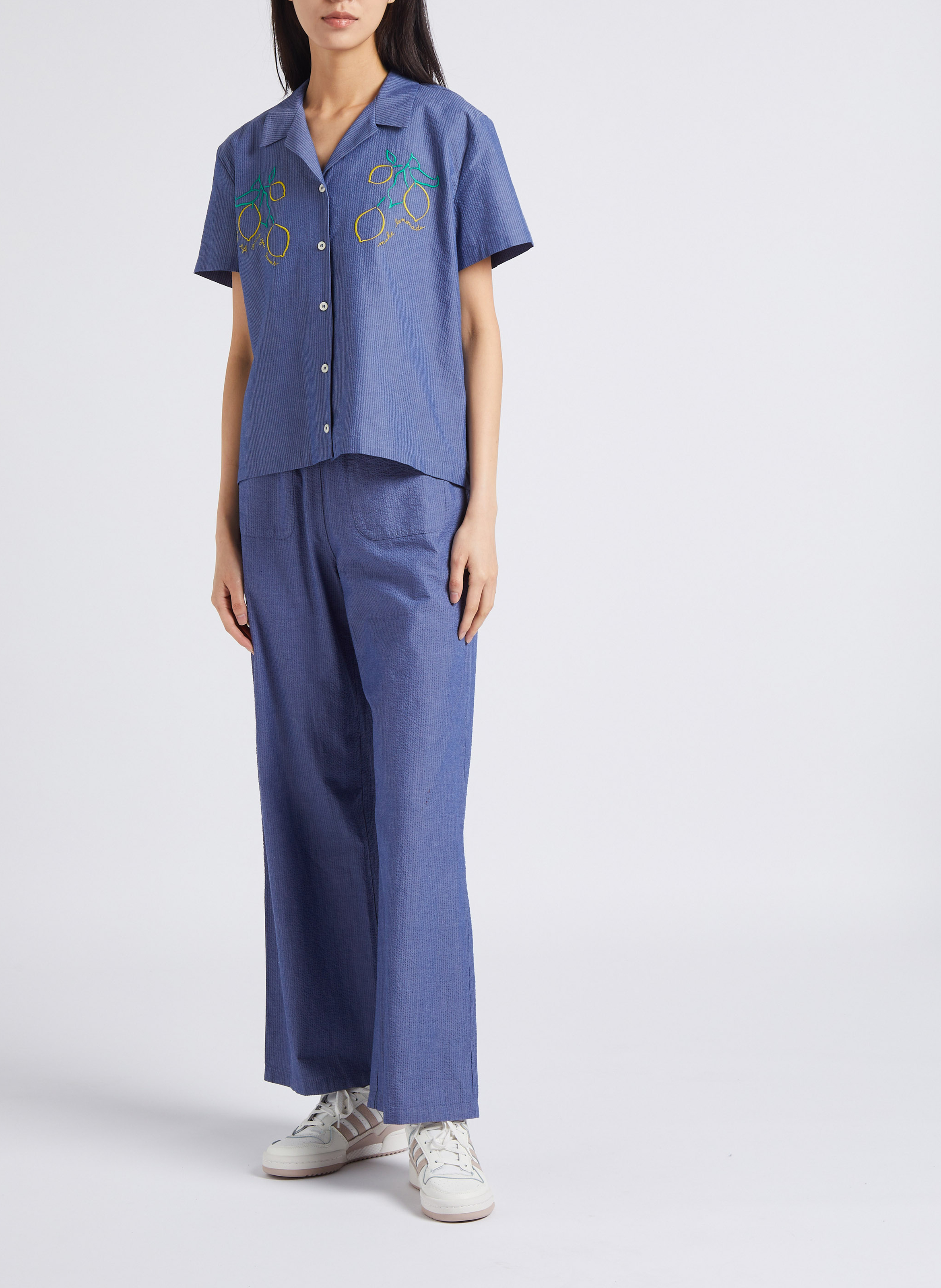 Katoenen blouse met klassieke kraag MAISON LABICHE Blauw