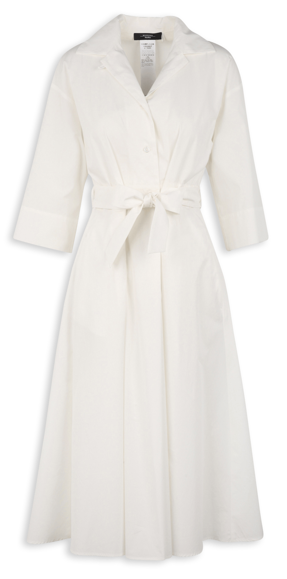 Flared midi dress with solid belt MAX MARA WEEK END White