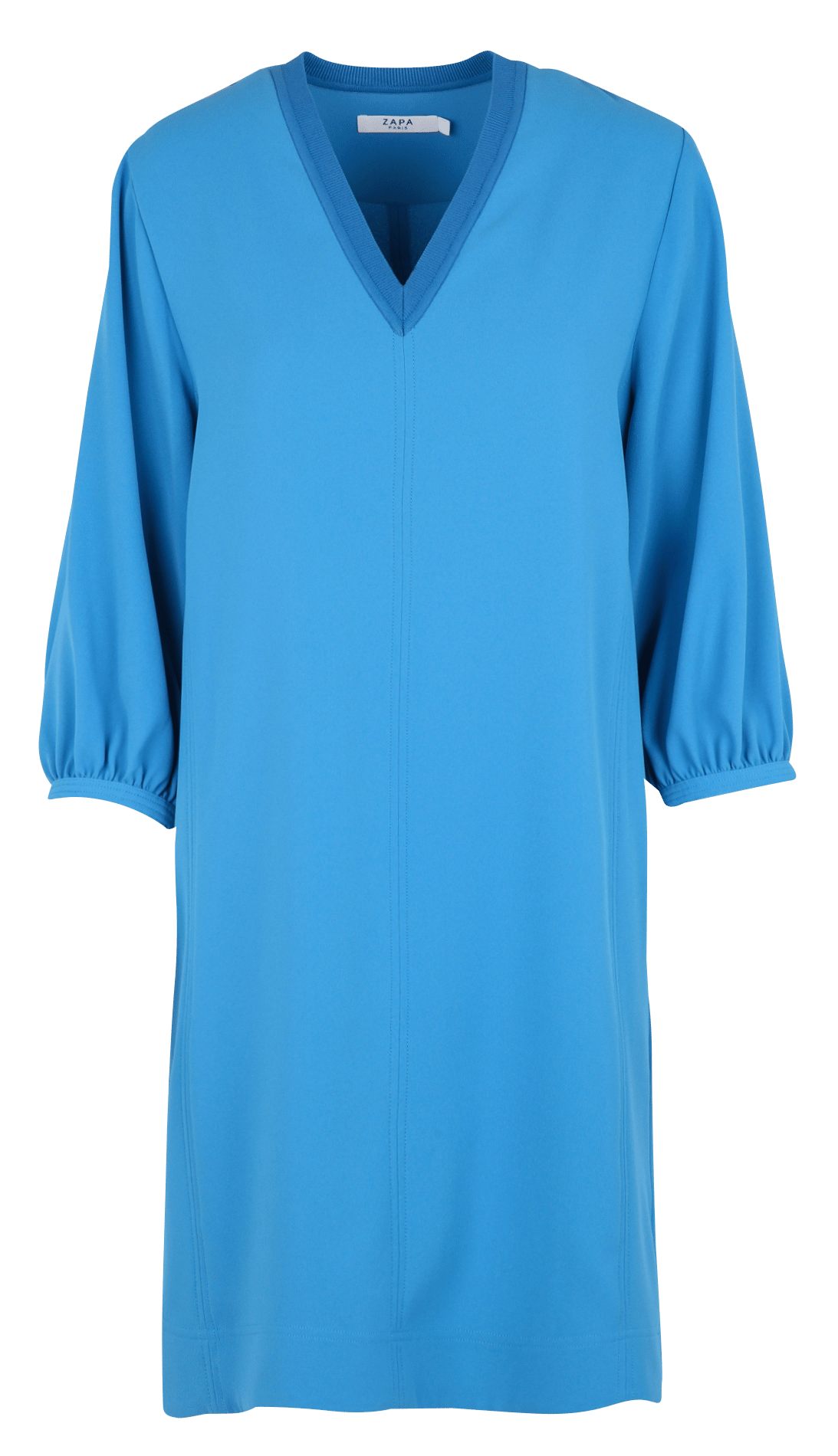 Robe courte col V ZAPA Bleu