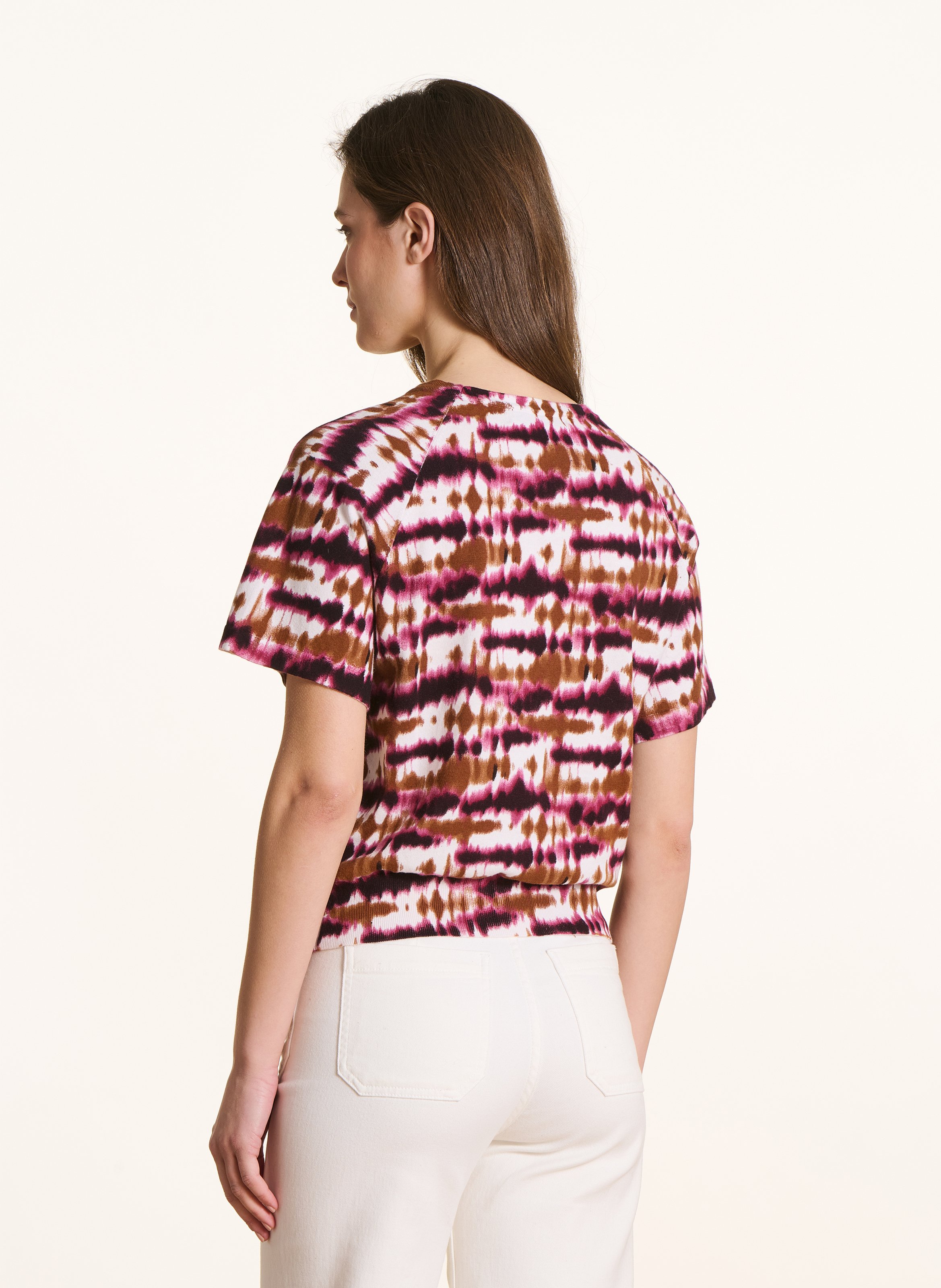 Tee-shirt imprimé col rond LA FEE MARABOUTEE Multicolore